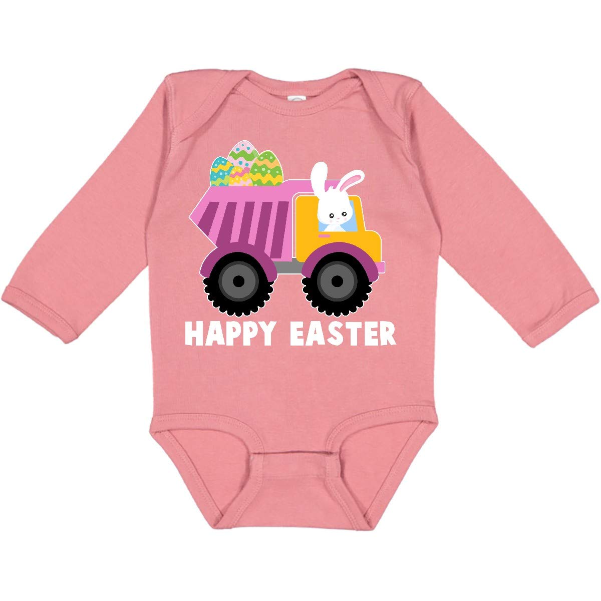 Happy Easter Bunny Long Sleeve Baby Creeper - Easter Egg Delivery Fun