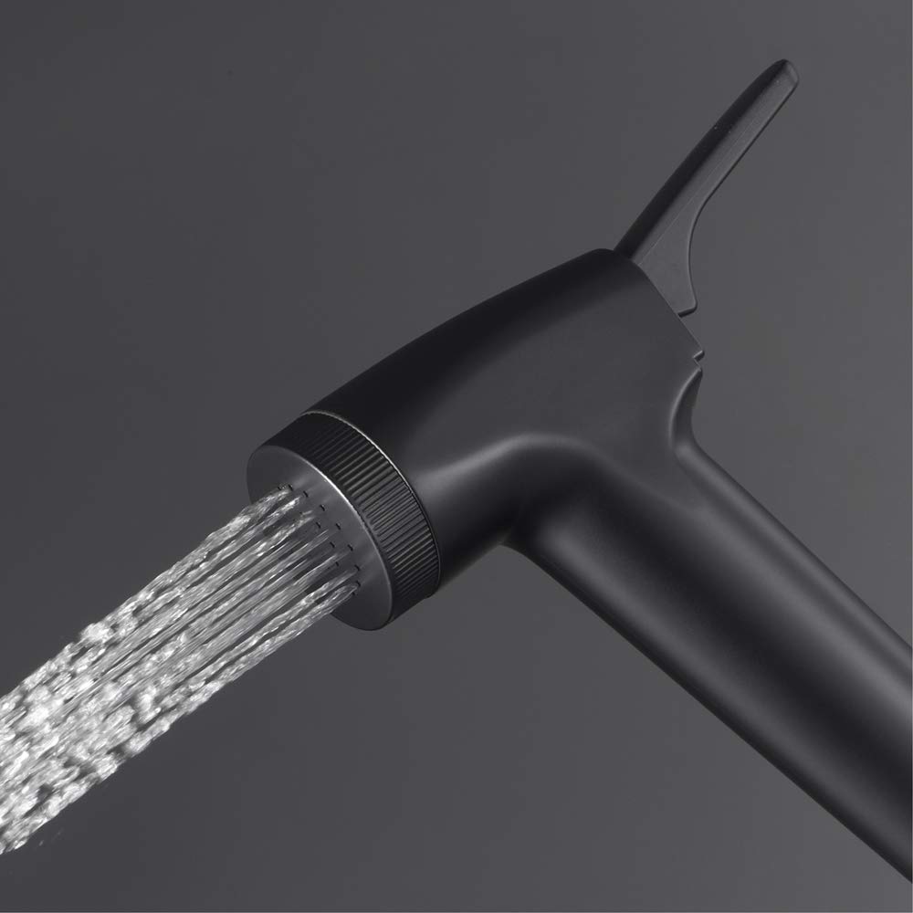 Portable Handheld Bidet Sprayer for Toilet - Cold Water Cloth Diaper Washer, Self-Cleaning Bathroom Faucet Attachment (Black) - Perfect for Baby Care, Pet Cleaning & Hygiene