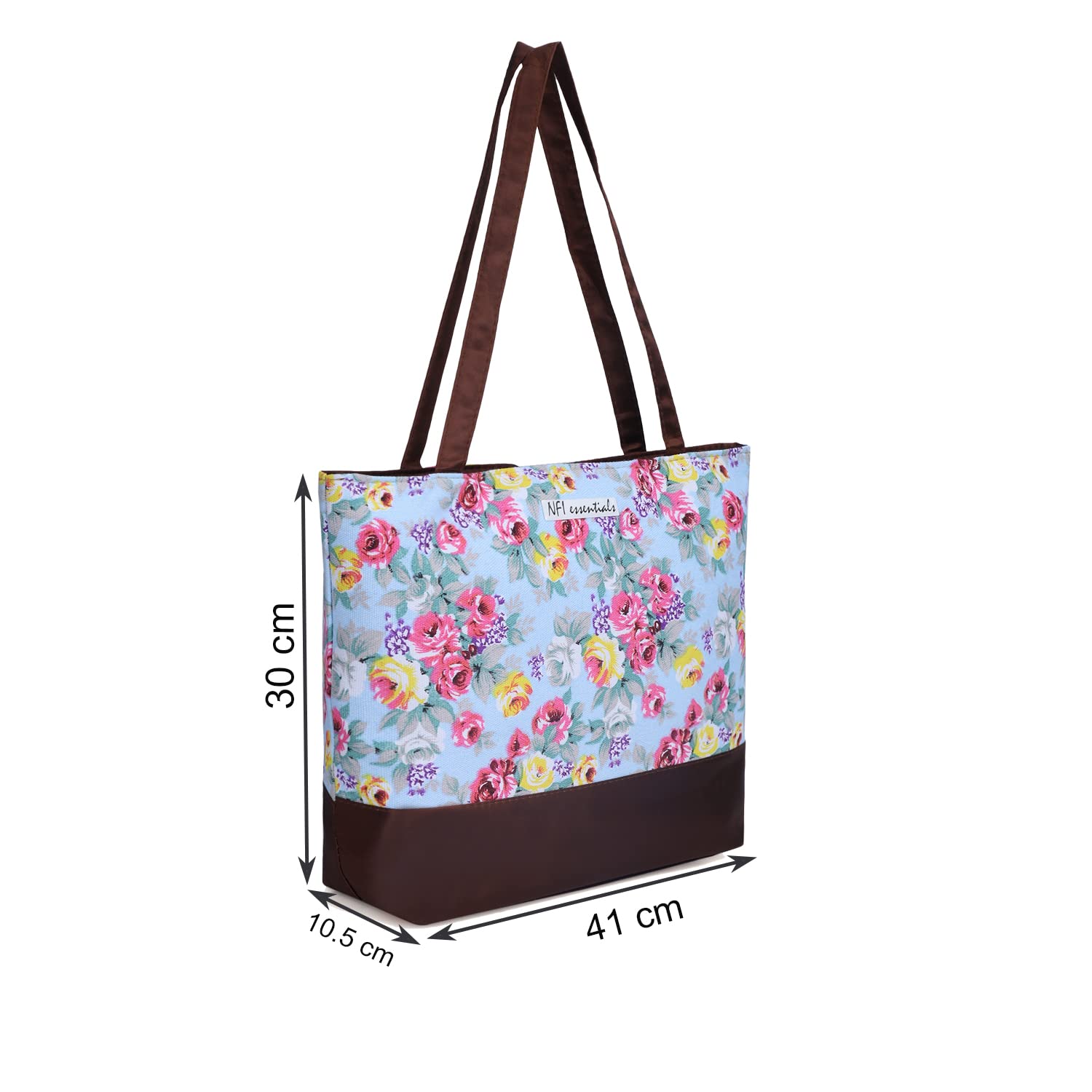 NFI Essentials Zip Tote Bag for Women - Stylish Polyester Canvas Blend Handbag - Perfect for Shopping, Travel, Work, Beach, Office & College - Red & Black - Ideal for Everyday Use, Commuting & Weekend Getaways