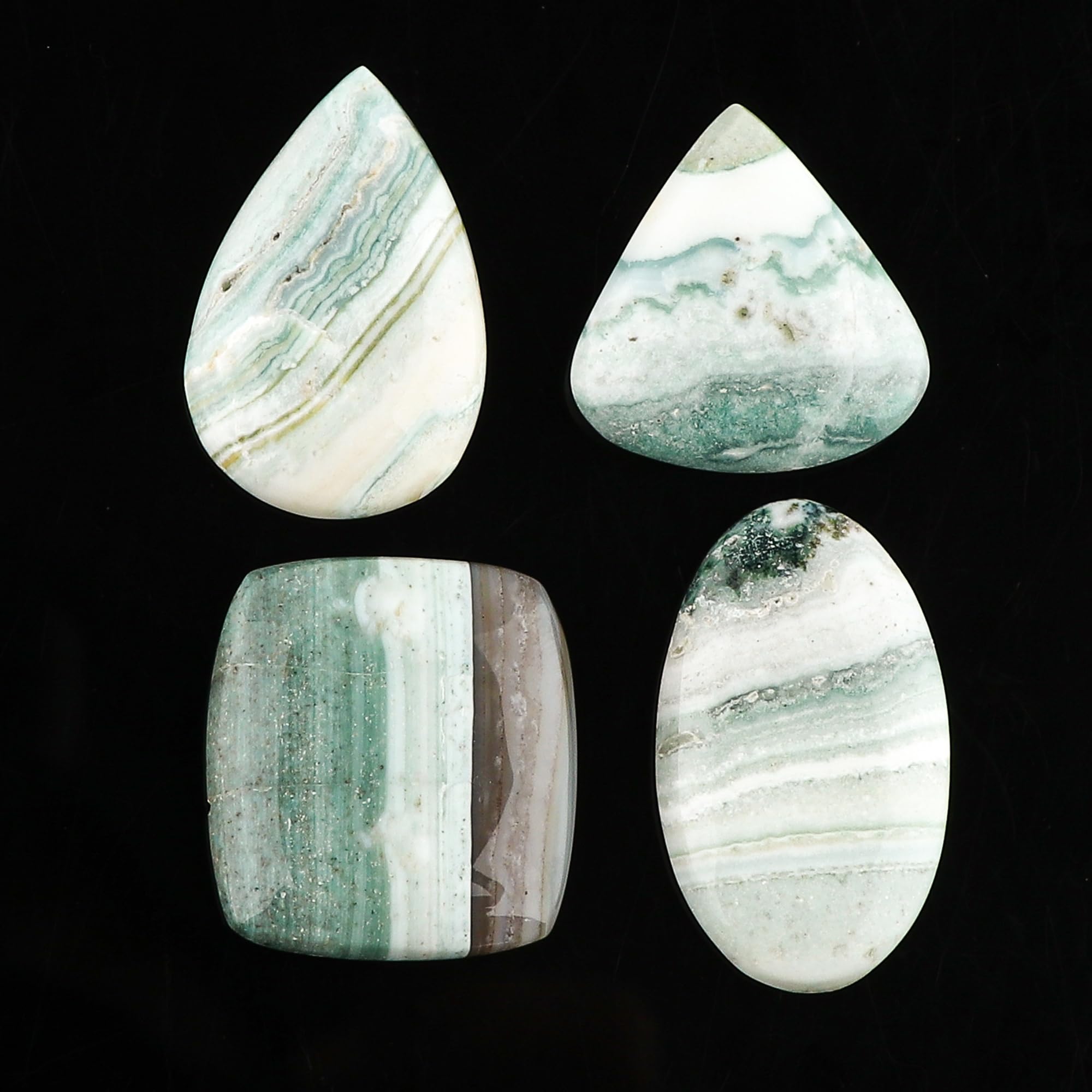 4pcs Natural Lace Opal Gemstones for Jewelry Making & Wire Wrapping - Healing Crystals Bulk