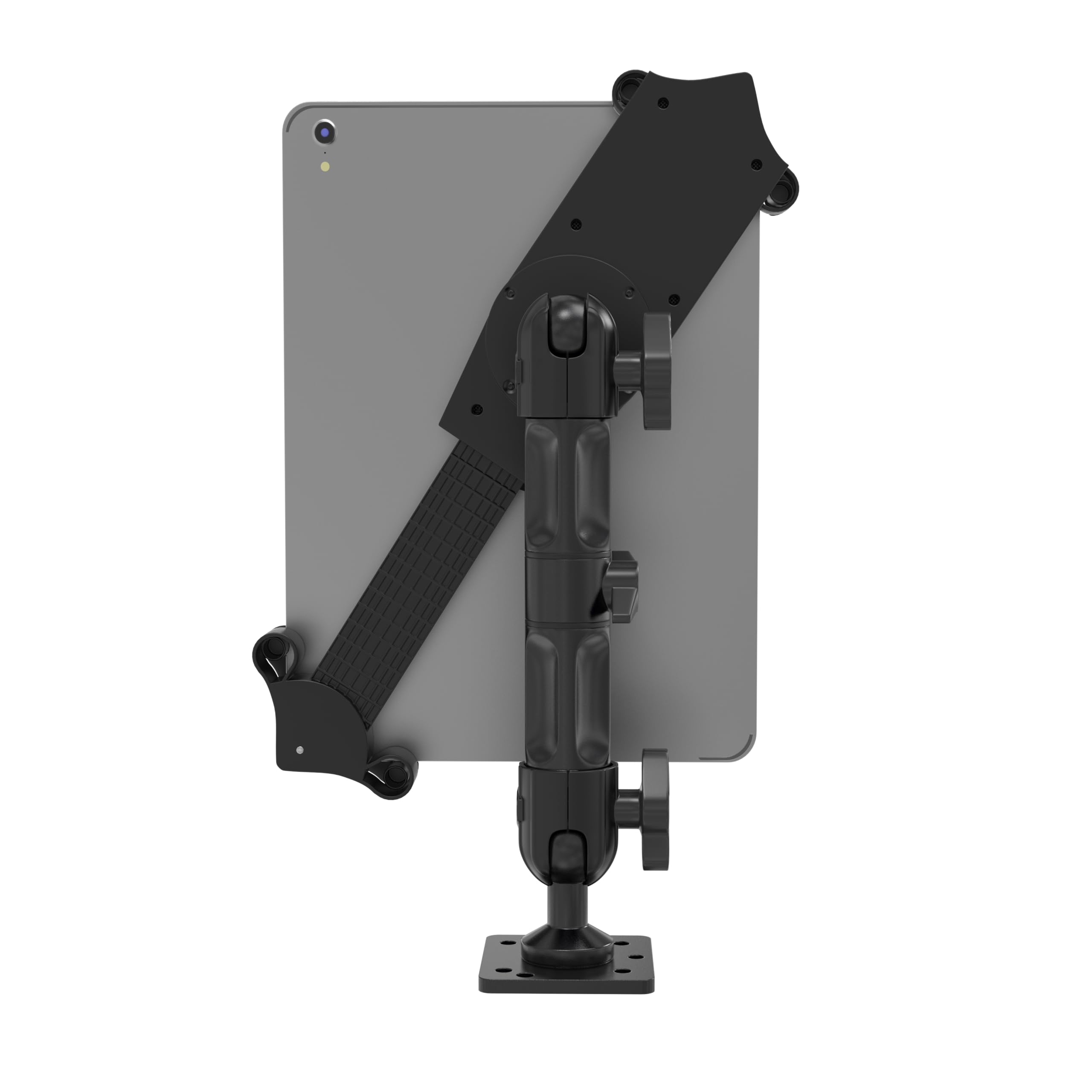 Universal Car Tablet Holder - Adjustable Dashboard Mount for iPad 10.2” (7th/8th/9th Gen), 11” iPad Pro, 10.5” iPad Pro & Samsung Galaxy Tab A 9.7” - Secure Cradle with Flexible Grip - Perfect for GPS Navigation, Streaming & Road Trips - Black (AUT-VDMC)