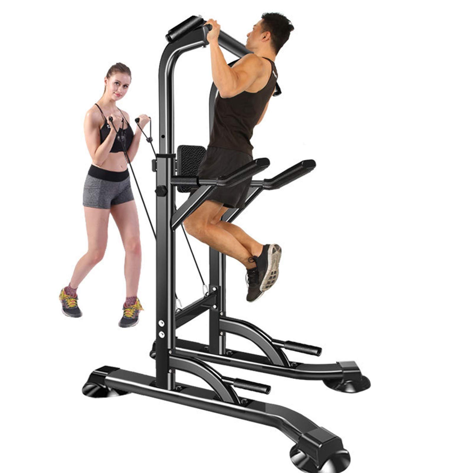 Dip Station Chin Up Bar Power Tower - Home Gym Fitness Equipment for Pull Ups, Push Ups & Core Workouts - Perfect for Strength Training & Home Workouts