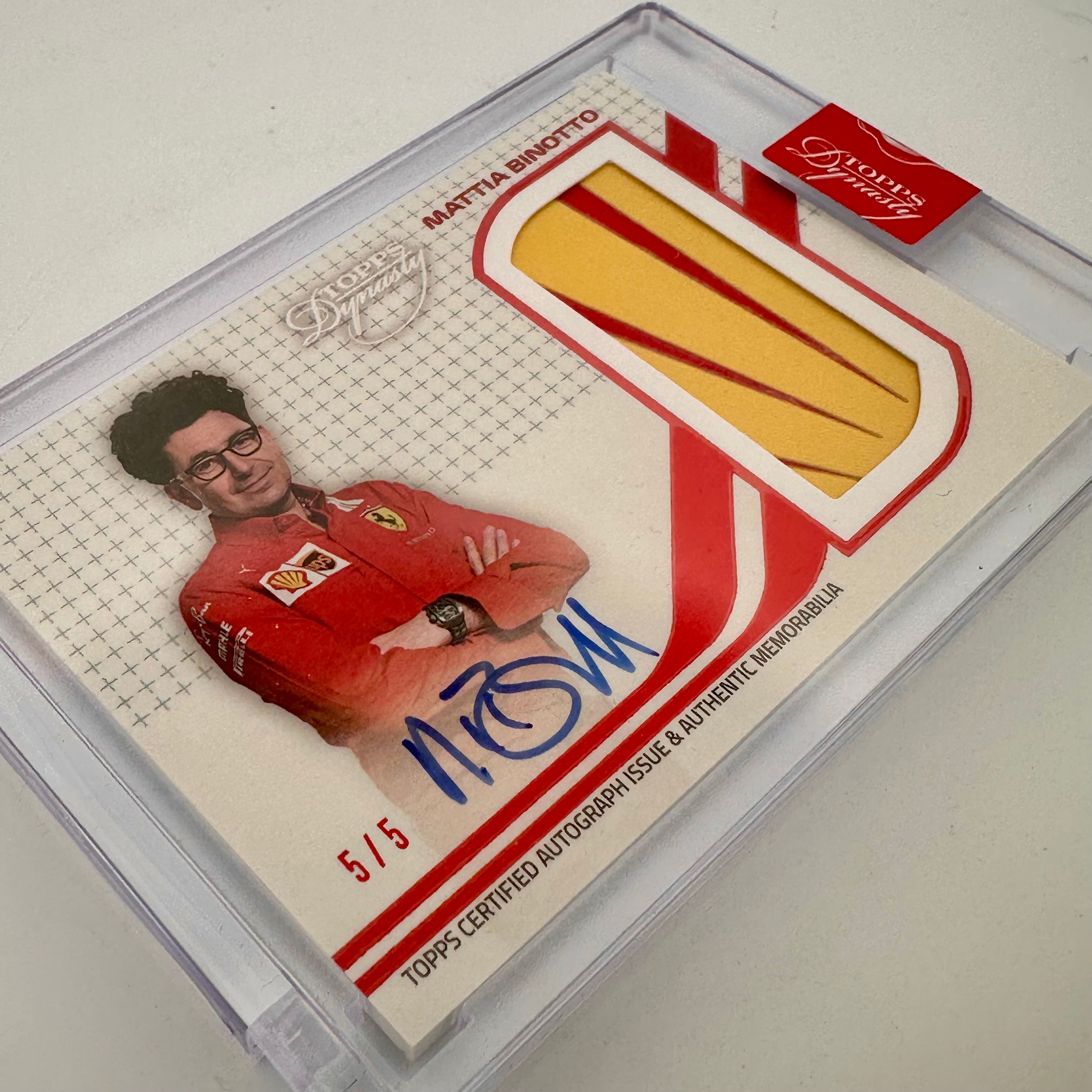2021 Dynasty Mattia Binotto Ferrari Autograph Patch #DAP MB - Red 5/5 - Collectible Racing Memorabilia for F1 Fans & Sports Enthusiasts