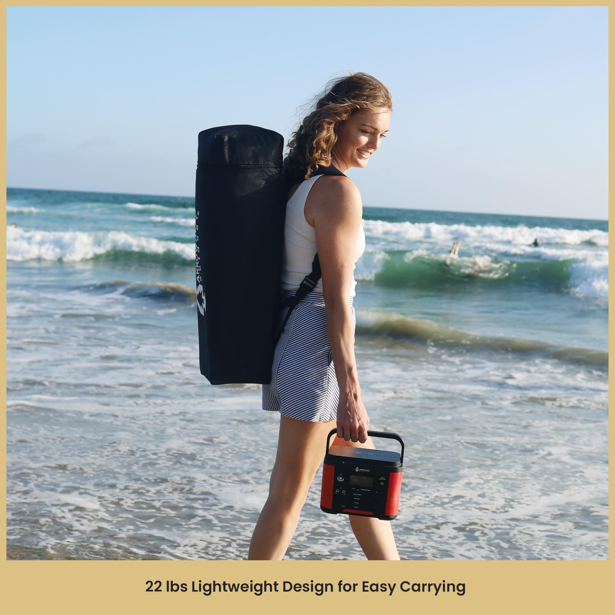 ARROWHEAD OUTDOOR 6'x6' Top / 8'x8' Base Pop-Up Canopy Tent with Sunwall - UV Resistant, Portable Backpack Design, Includes Sand Bags, Guide Ropes & Ground Stakes - Perfect for Beach, Camping, Backyard Parties & Outdoor Events (Blue)