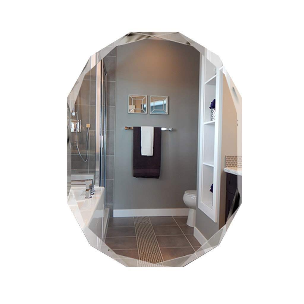 Elegant Frameless Bathroom Wall Mirror with Diamond Trim - 45x60cm Decorative Glass Mirror for Home & Vanity - Perfect for Bathrooms, Bedrooms, and Dressing Areas