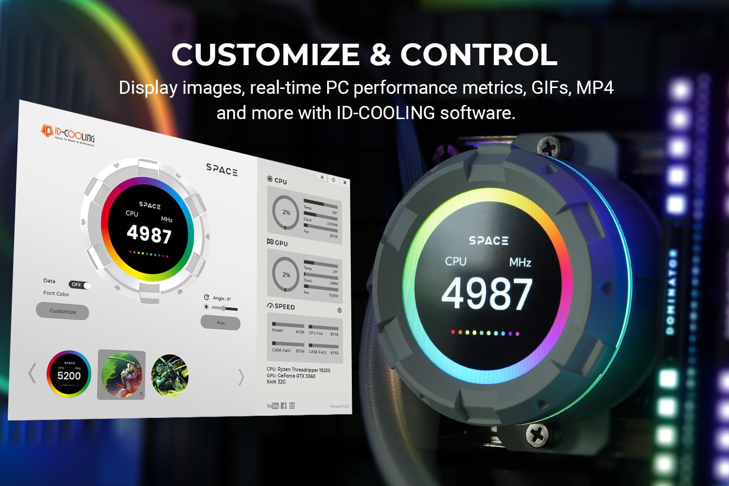 ID-COOLING SL240 White RGB CPU Liquid Cooler with 2.1