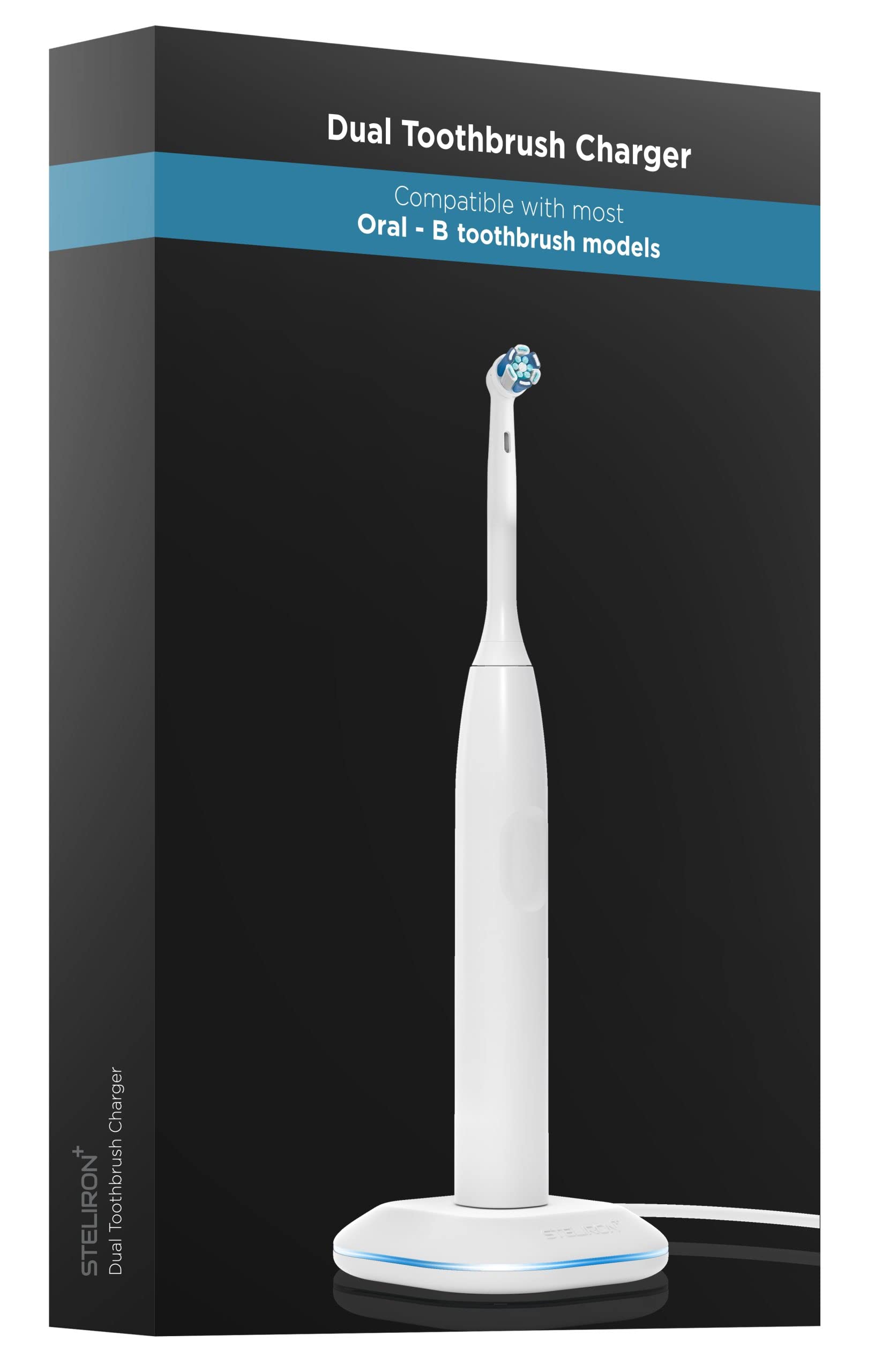 Braun Oral-B 3757 Electric Toothbrush Replacement Charger - Waterproof Inductive Base with USB Power Cord & LED Indicator | Travel-Friendly Charging Station for Braun Oral-B Series (Home, Office, Travel Use)