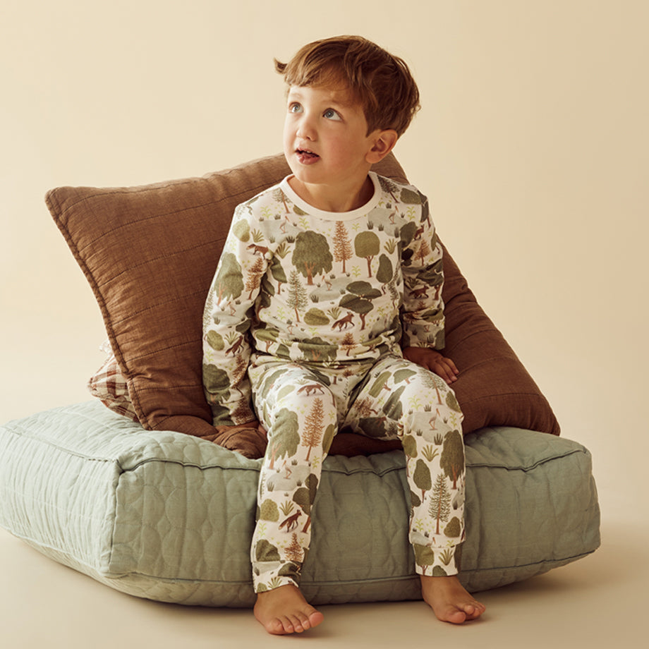 Organic Cotton Long Sleeve Pajamas for Women - Little Trees Eco-Friendly Sleepwear | Soft & Comfortable Nightwear for Lounge, Travel & Home Relaxation
