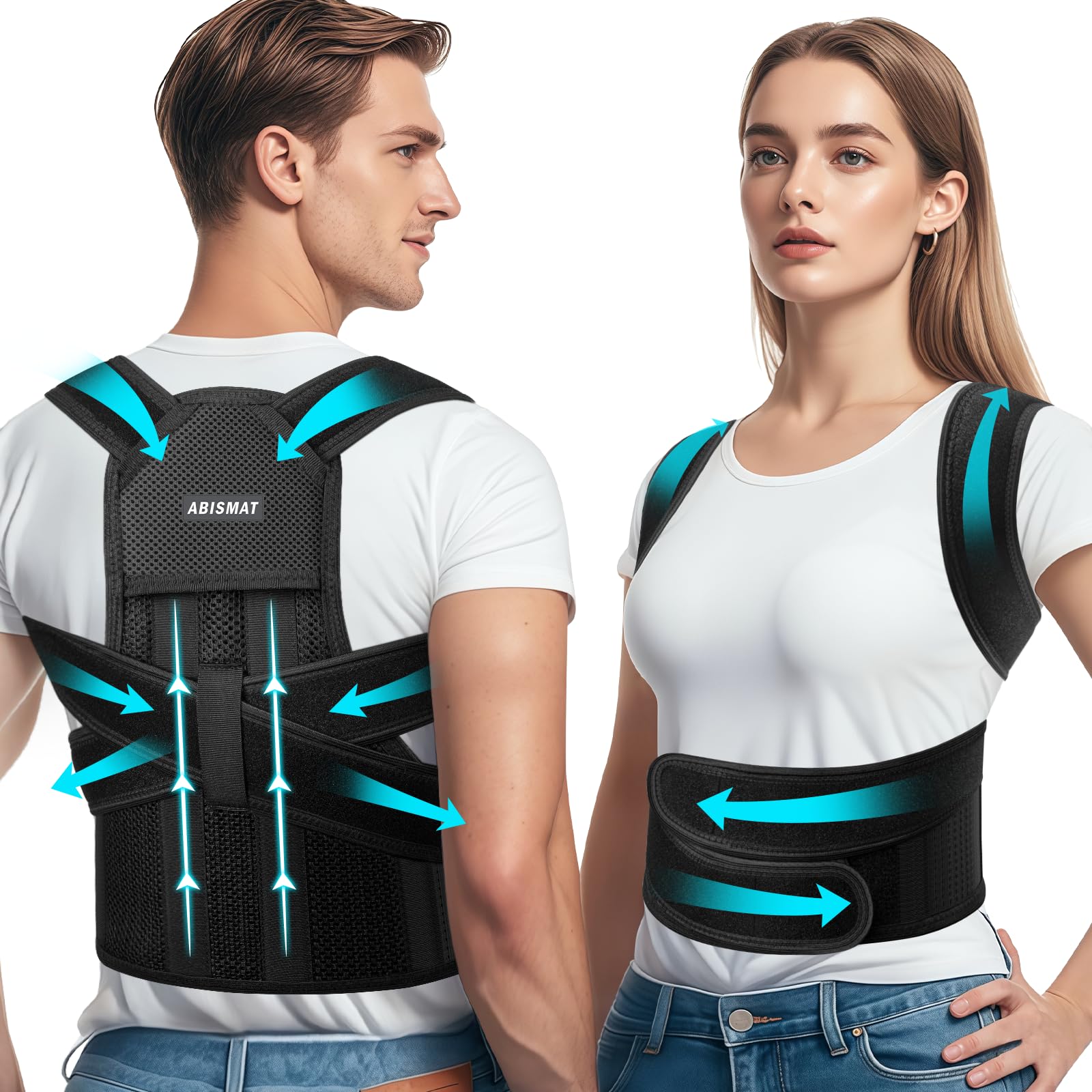 Adjustable Back Brace Posture Corrector for Men & Women - Upper & Lower Back Support for Pain Relief, Scoliosis, Hunchback - Ideal for Office Work, Driving & Daily Activities (Large Size)