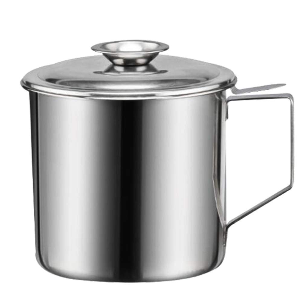 DOITOOL Stainless Steel Oil Strainer Pot with Fine Mesh Lid - Grease Storage Container for Frying Oil & Cooking Grease | Ideal for Kitchen, Restaurant & Deep Fryer Use