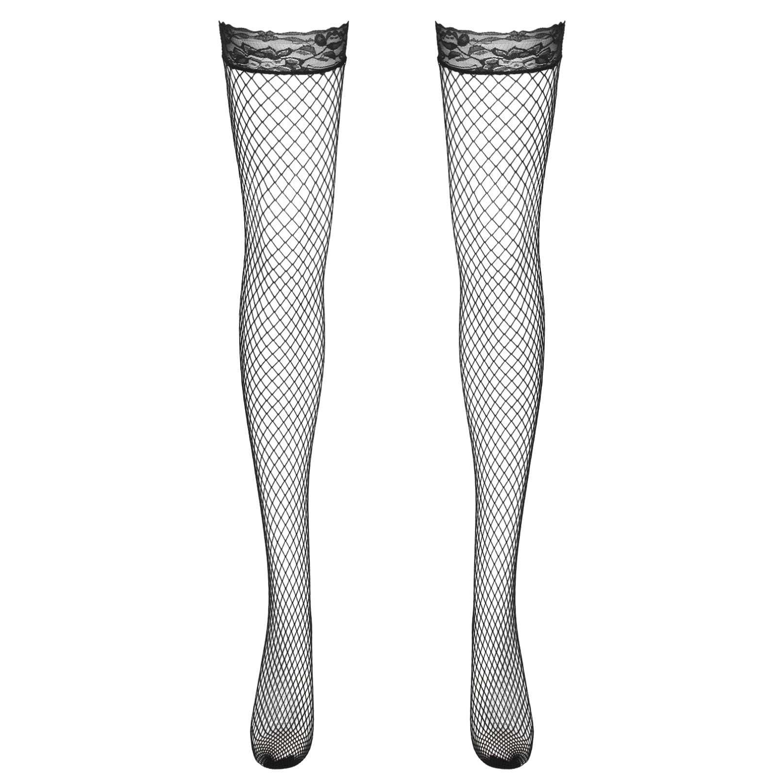 Women's Knee High Fishnet Tights - Stretchy Closed Toe Stockings & Pantyhose for Dresses, Cosplay, and Night Out Outfits
