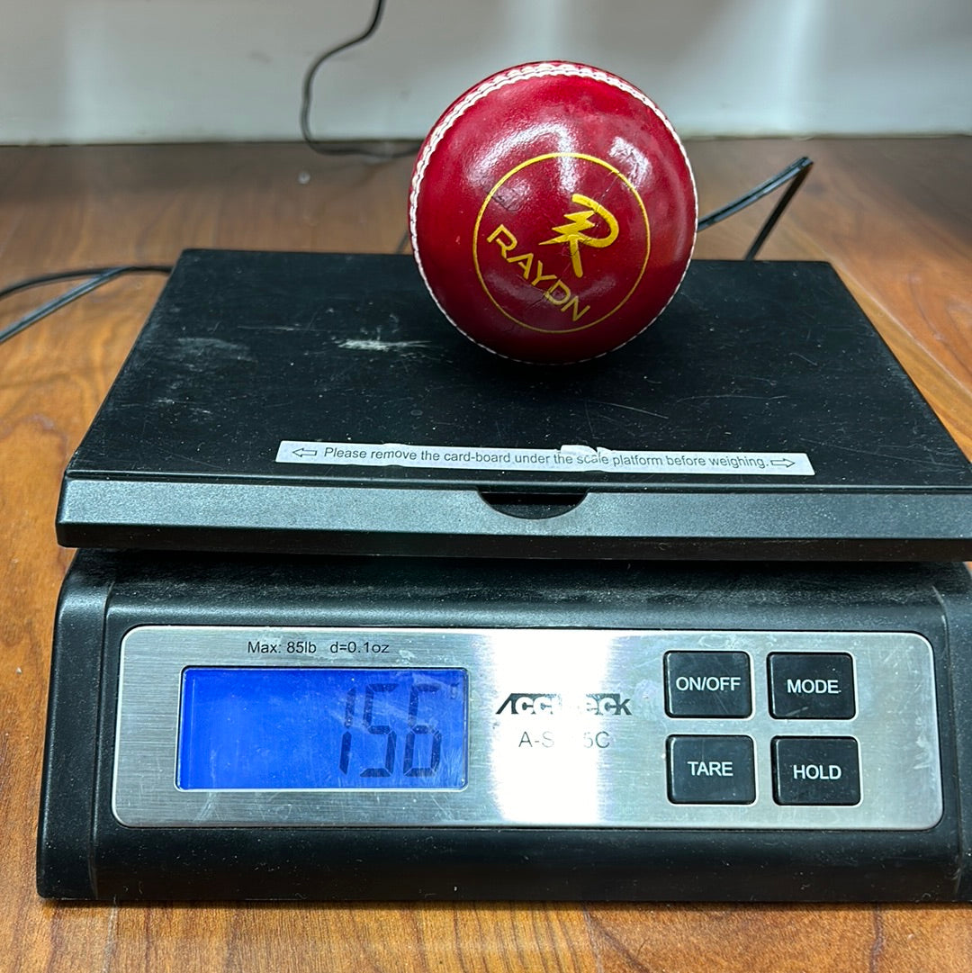 Premium Red Cricket Leather Ball by Raydn Club - High-Quality Match & Practice Cricket Ball for Professional & Recreational Play