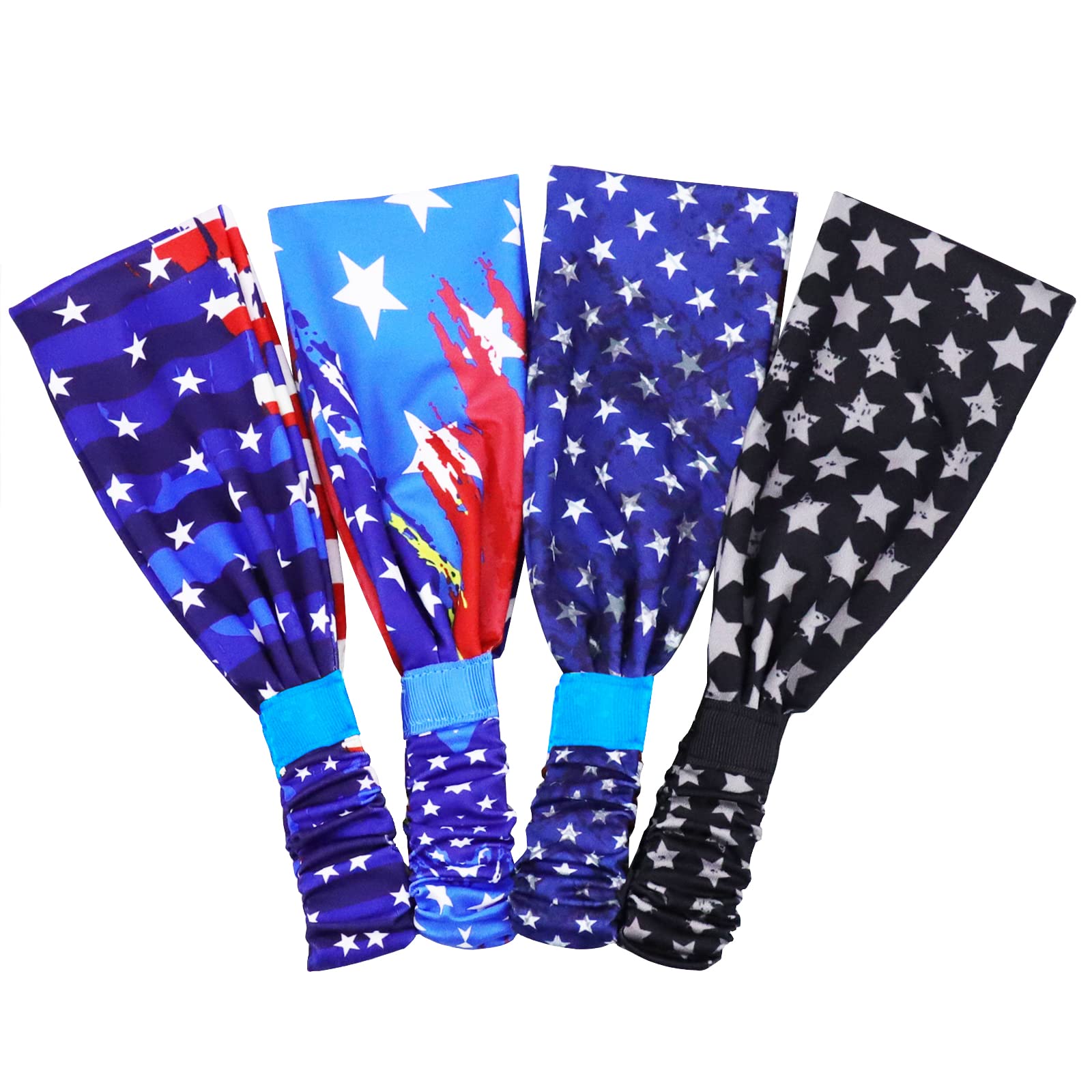 Non-Slip Breathable Headbands for Men & Women - 4 Pack Sweat Bands for Sports, Workout, Yoga, Gym, Running & Jogging | Durable & Comfortable for Outdoor Exercise & Fitness Activities