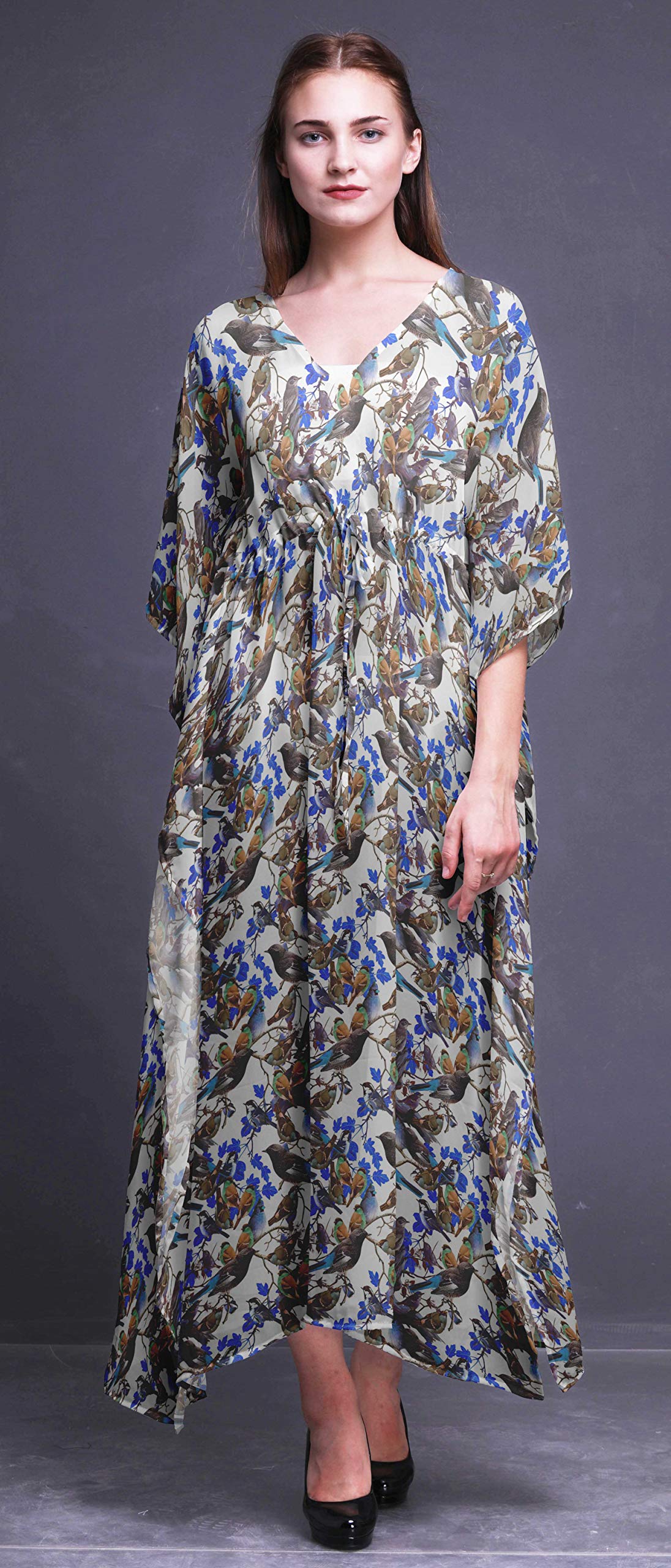Bimba Beach Kaftan - Women's Flowy Maxi Dress & Bikini Cover Up | Summer Kimono Style Beachwear for Pool, Vacation & Resort Wear