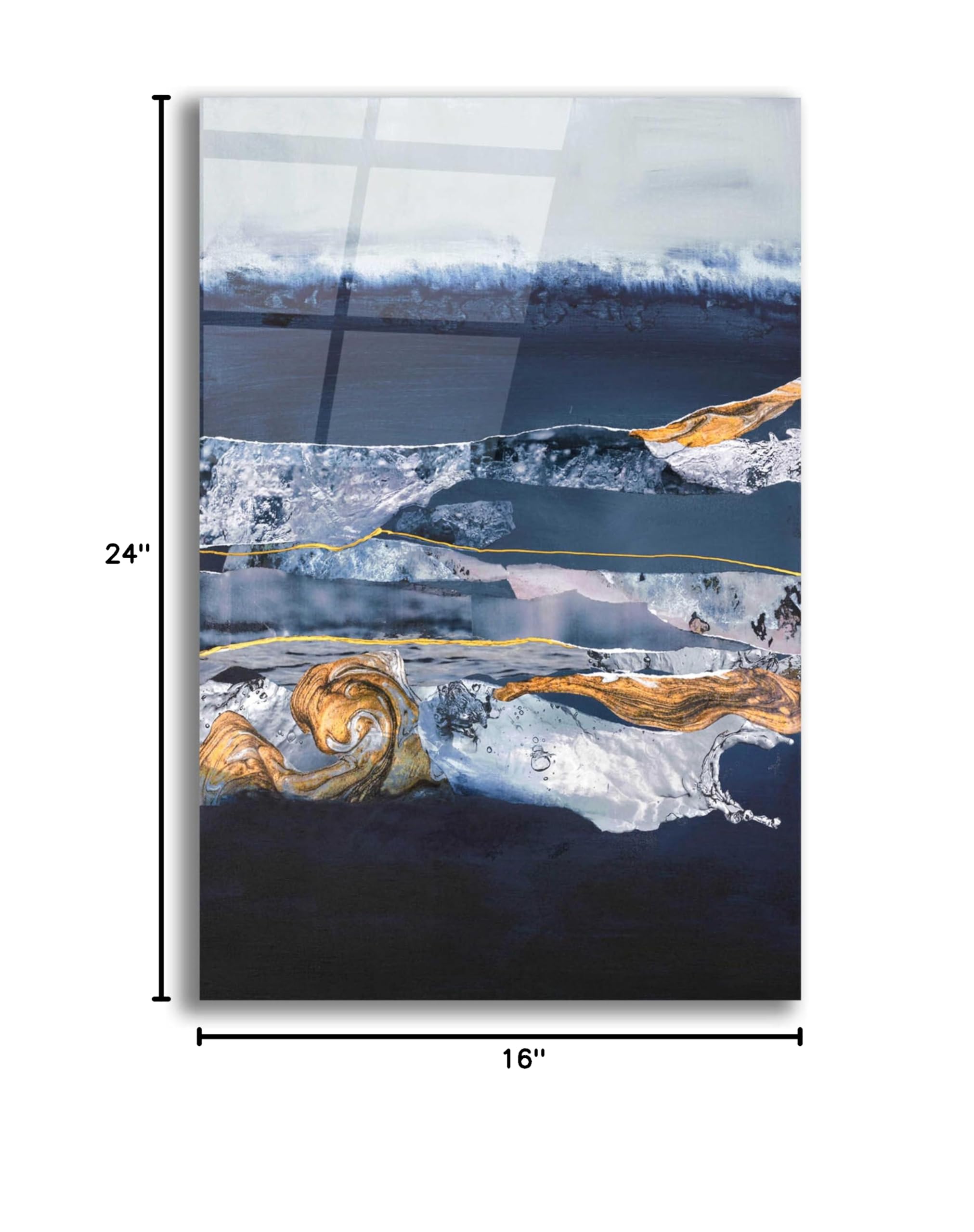 Epic 'Element Water' Acrylic Glass Wall Art by Design Fabrikken - 16x24 Inches Modern Home Decor for Living Room, Bedroom & Office