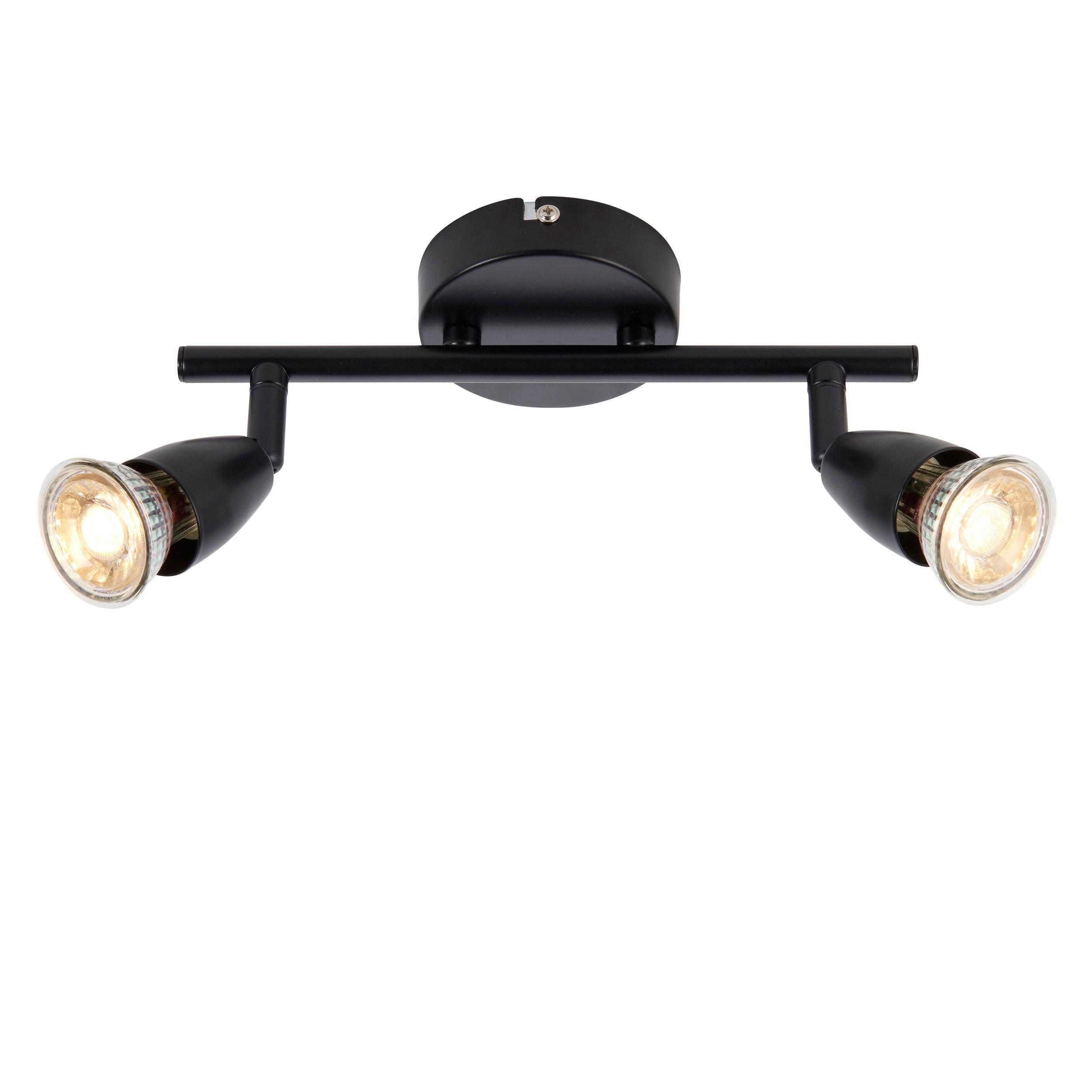 Amalfi 2-Light Black Adjustable Spotlight 35W LED Wall Sconce - Perfect for Living Room, Bedroom, or Hallway Lighting