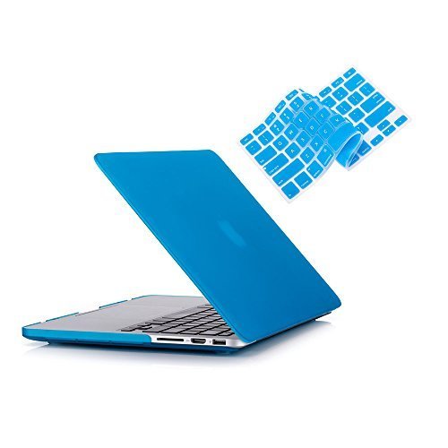Durable Plastic Hard Shell Case & Keyboard Cover for MacBook Pro 13 inch (2012-2015 Models A1502 & A1425) - Light Blue | Protective Cover for Old Version MacBook Pro Retina 13
