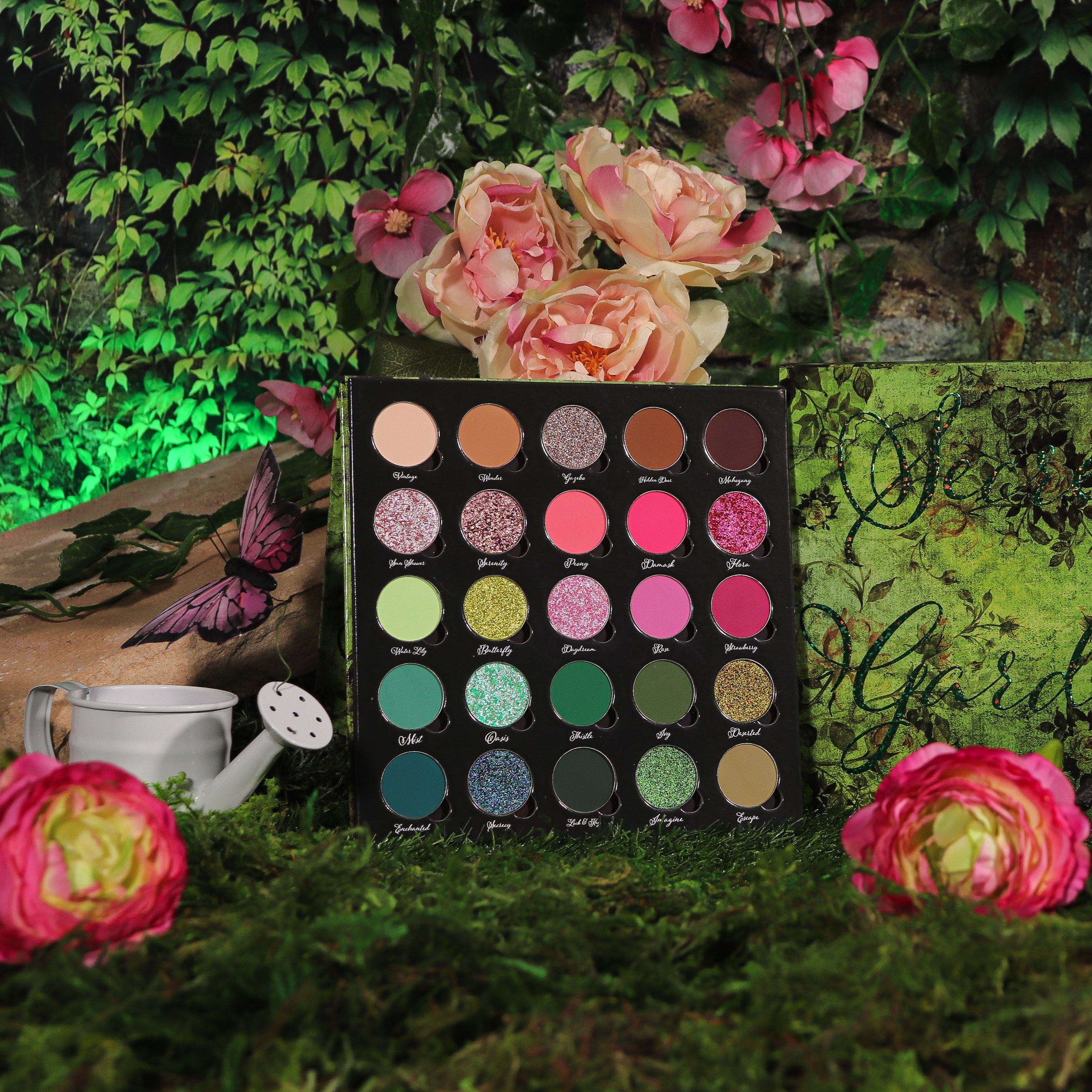 Secret Garden Eyeshadow Palette - 12 Highly Pigmented Matte & Shimmer Shades for Day & Night Makeup Looks | Vegan & Cruelty-Free | Perfect for Bridal, Party & Everyday Wear