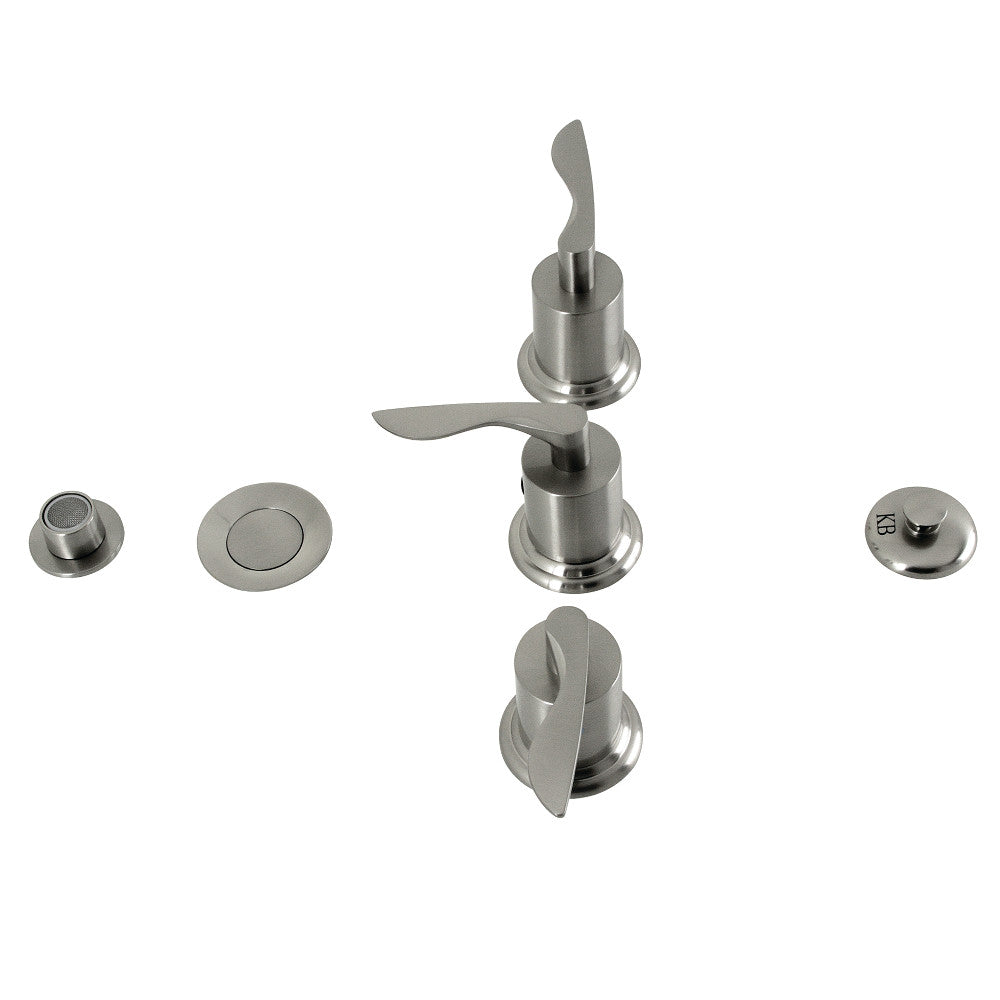 Kingston Brass KB6321SVL Serena Three Handle Bidet Faucet - Premium Bathroom Fixture for Modern Toilets & Hygienic Cleaning - Perfect for Home, Hotel & Spa Use