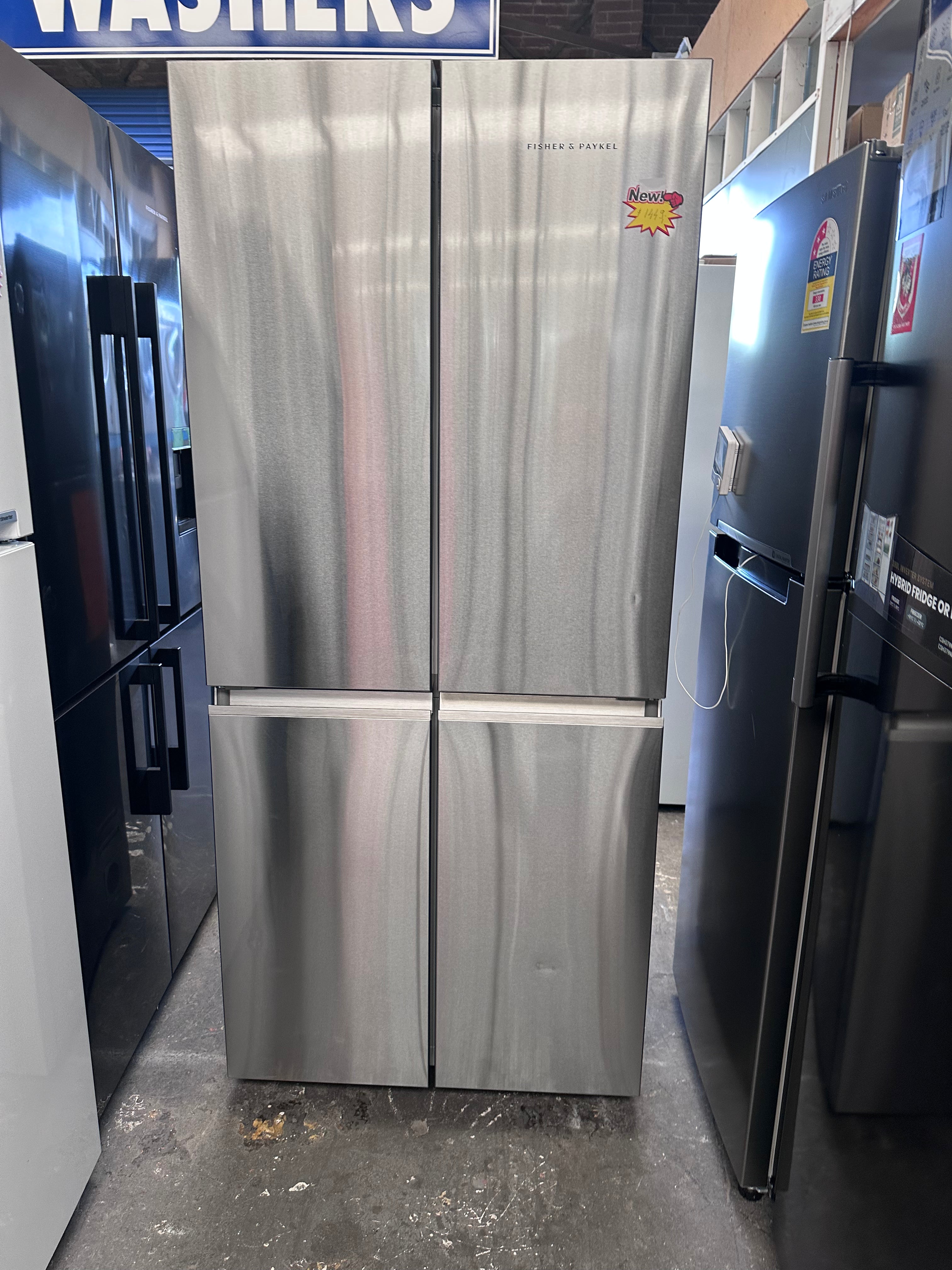 Fisher & Paykel RF500QNX1 498L Quad Door Refrigerator - Stainless Steel Series 7 | Factory Second | Perfect for Large Kitchens & Open-Plan Living Spaces