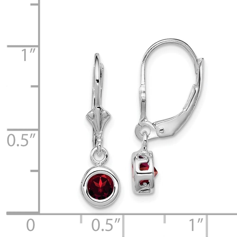 5mm Round Peridot Sterling Silver Rhodium Plated Dangle Earrings for Women | Fine Jewelry Gift for Birthday, Anniversary & Special Occasions