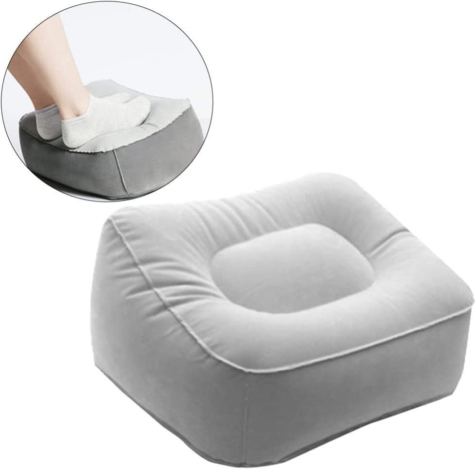 YAGVIZ Inflatable Foot Rest Pillow for Travel - Portable PVC Foot Rest Cushion for Airplane, Train, Car & Kids Bed - Perfect for Massage, Relaxation & Comfort During Long Trips