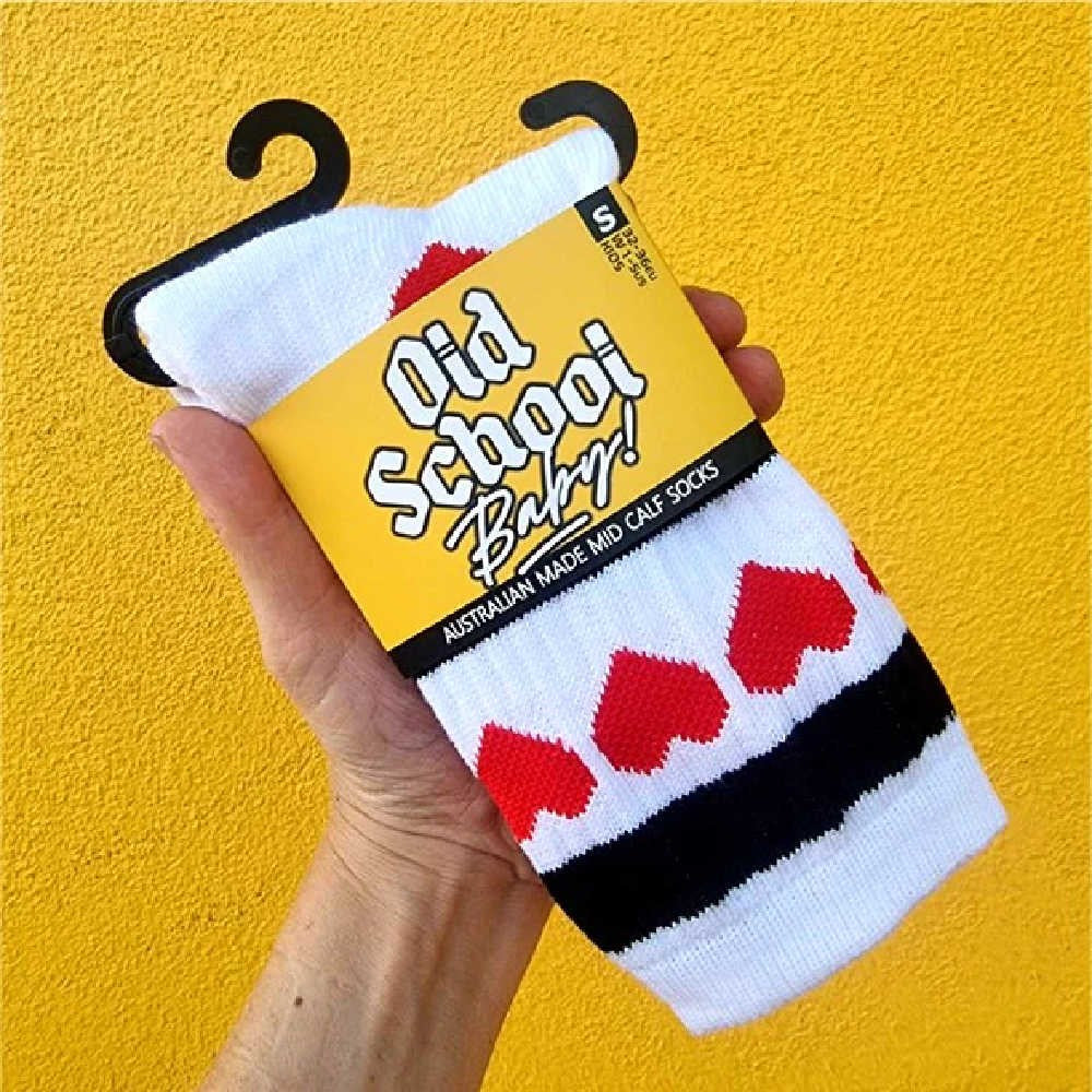 Old School Baby! Heartbreaker Socks - Vintage Style Cute Socks for Women & Girls - Perfect for Valentine's Day Gifts, Casual Wear & Retro Fashion Outfits