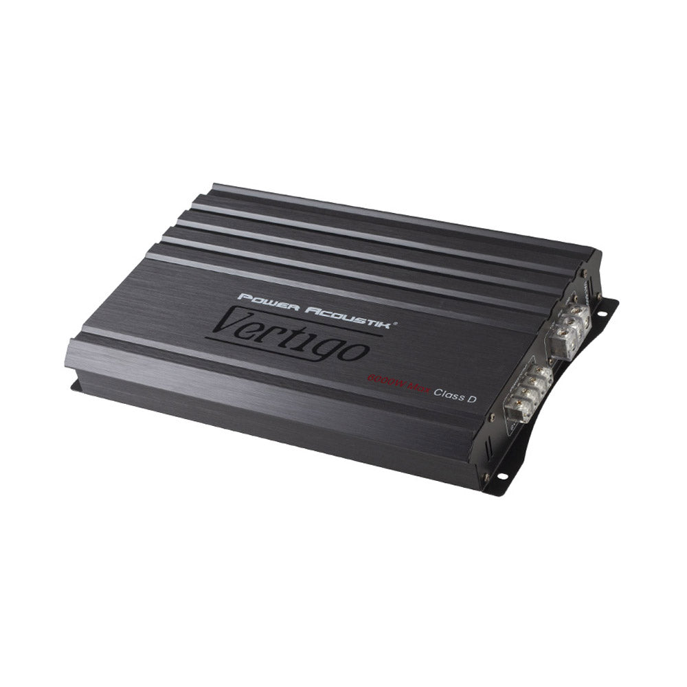 Power Acoustik VA1 6000D 1800W RMS Vertigo Series Class D Monoblock Car Amplifier with Remote Subwoofer Control - High Power Bass Boost for Car Audio Systems, Truck & SUV Stereo Upgrades