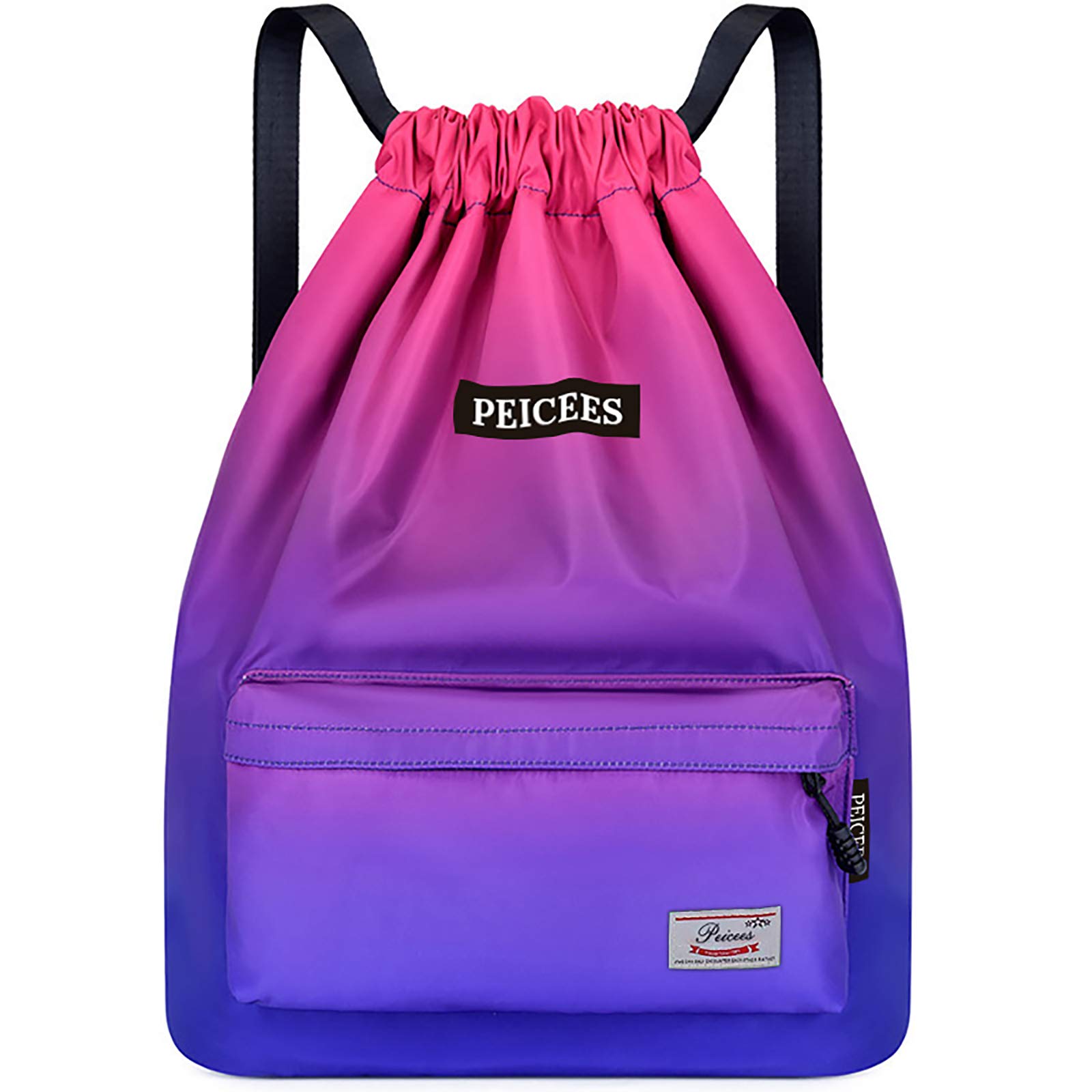 Waterproof Drawstring Sports Bag - Lightweight Sackpack Backpack for Men & Women - Ideal for Gym, Running, Travel & Outdoor Activities