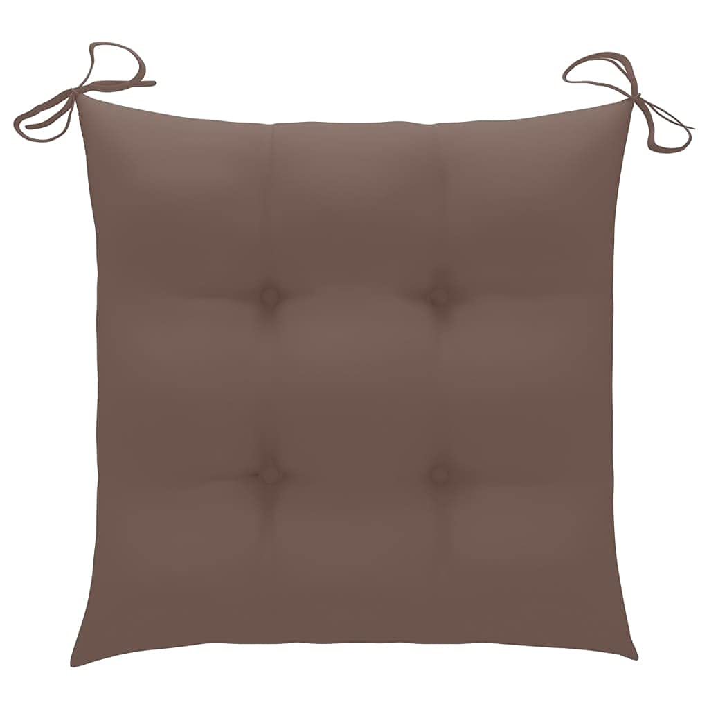 4-Pack Taupe Chair Cushions 15.7x15.7x2.8 Inch - Soft Cotton Fabric Seat Pads for Indoor/Outdoor Chairs, Sofas & Office - Includes 2 Ties for Secure Attachment - Home Decor & Comfort Upgrade