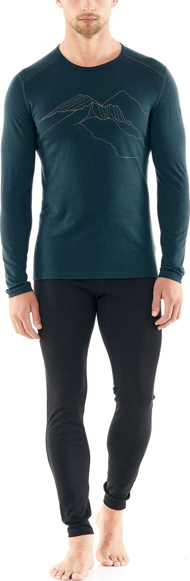 200 Oasis The Higher We Go Men's Long Sleeve Base Layer Crew - Thermal Underwear for Cold Weather, Hiking & Outdoor Activities