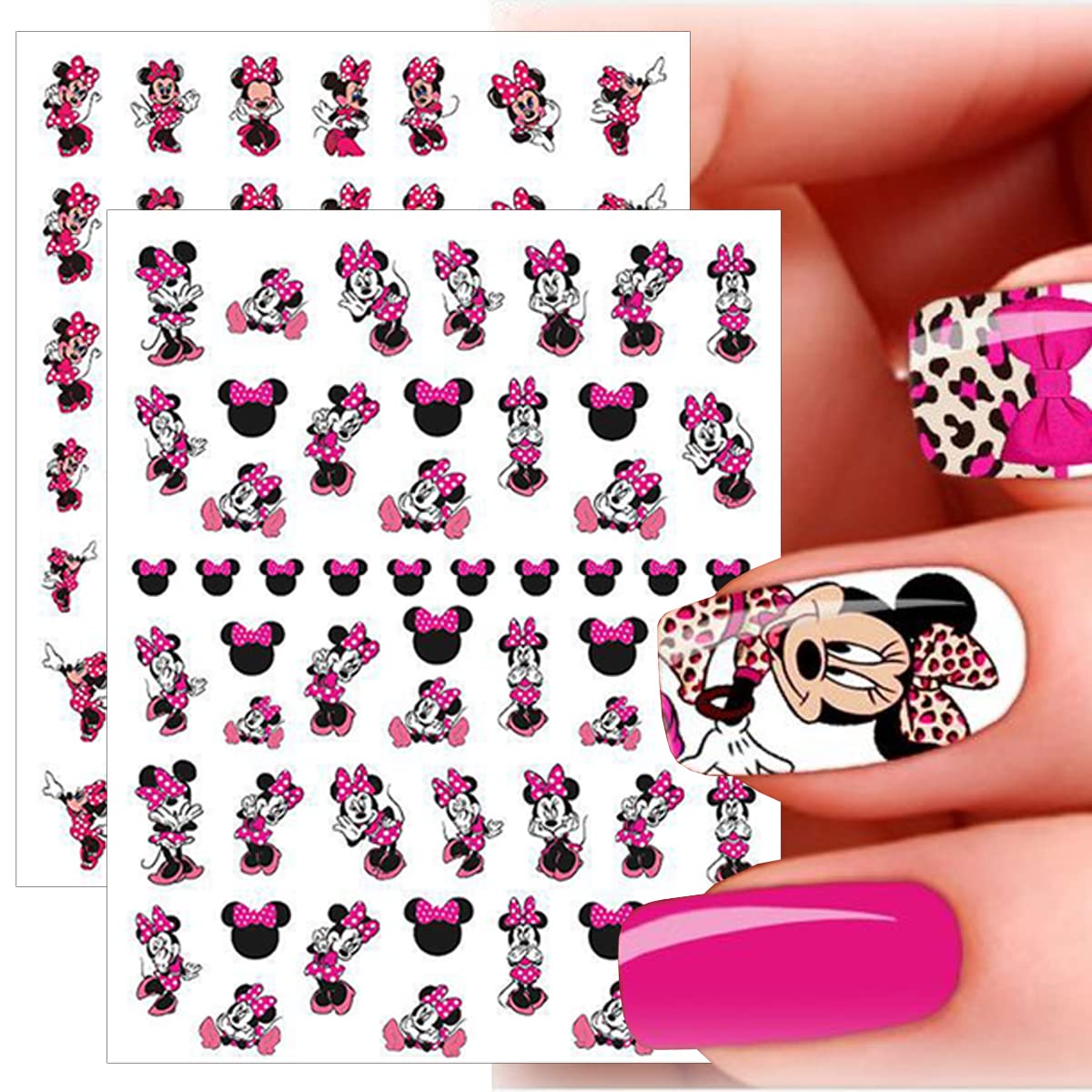 8 Sheets Cute Cartoon 3D Nail Art Stickers - Self-Adhesive Kawaii Nail Decals for DIY Manicure & Acrylic Nails | Nail Art Supplies for Women & Girls | Perfect for Parties, Weddings, and Everyday Nail Decorations