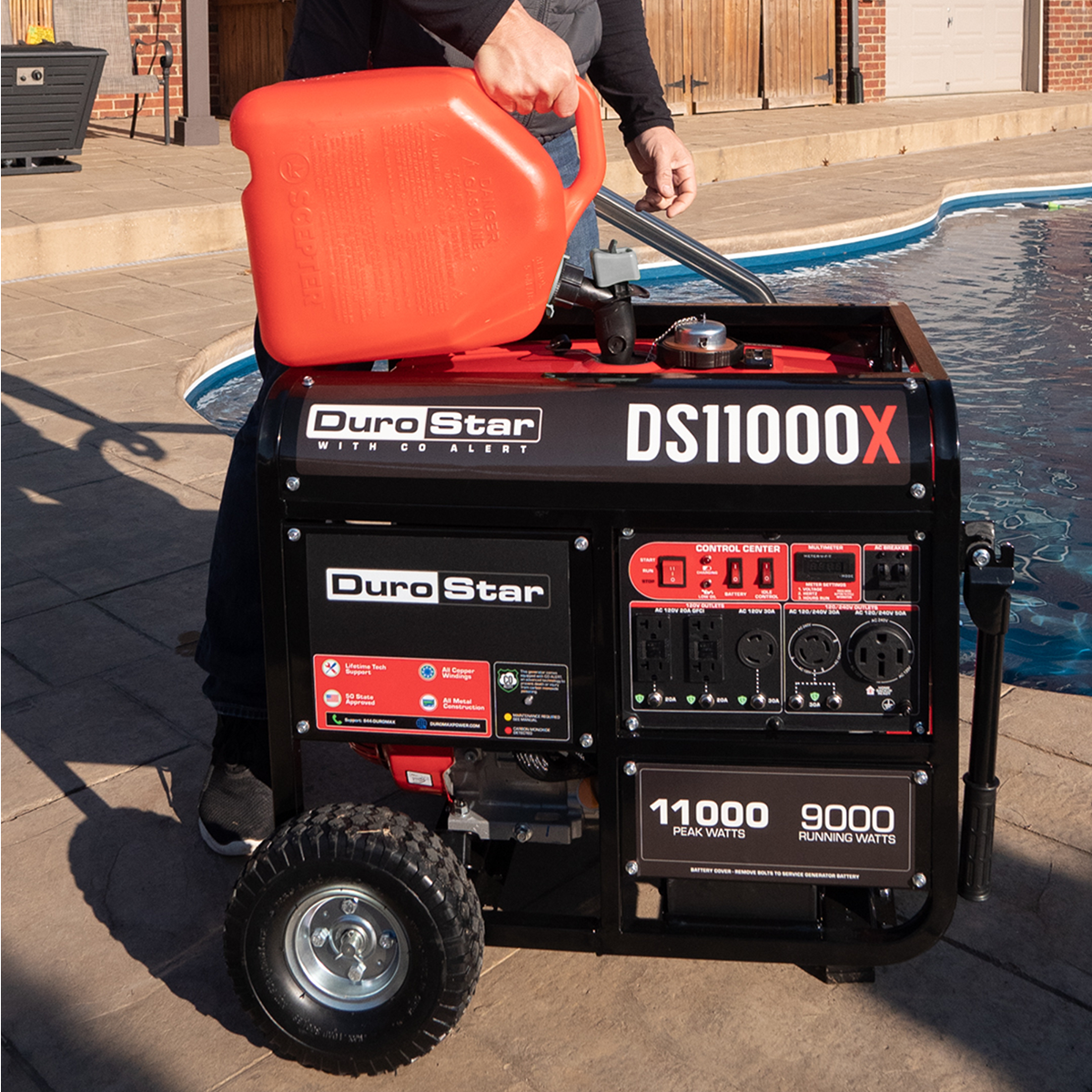 11,000 Watt Portable Gasoline Generator with CO Alert - Reliable Backup Power for Home, Camping & Emergency Use