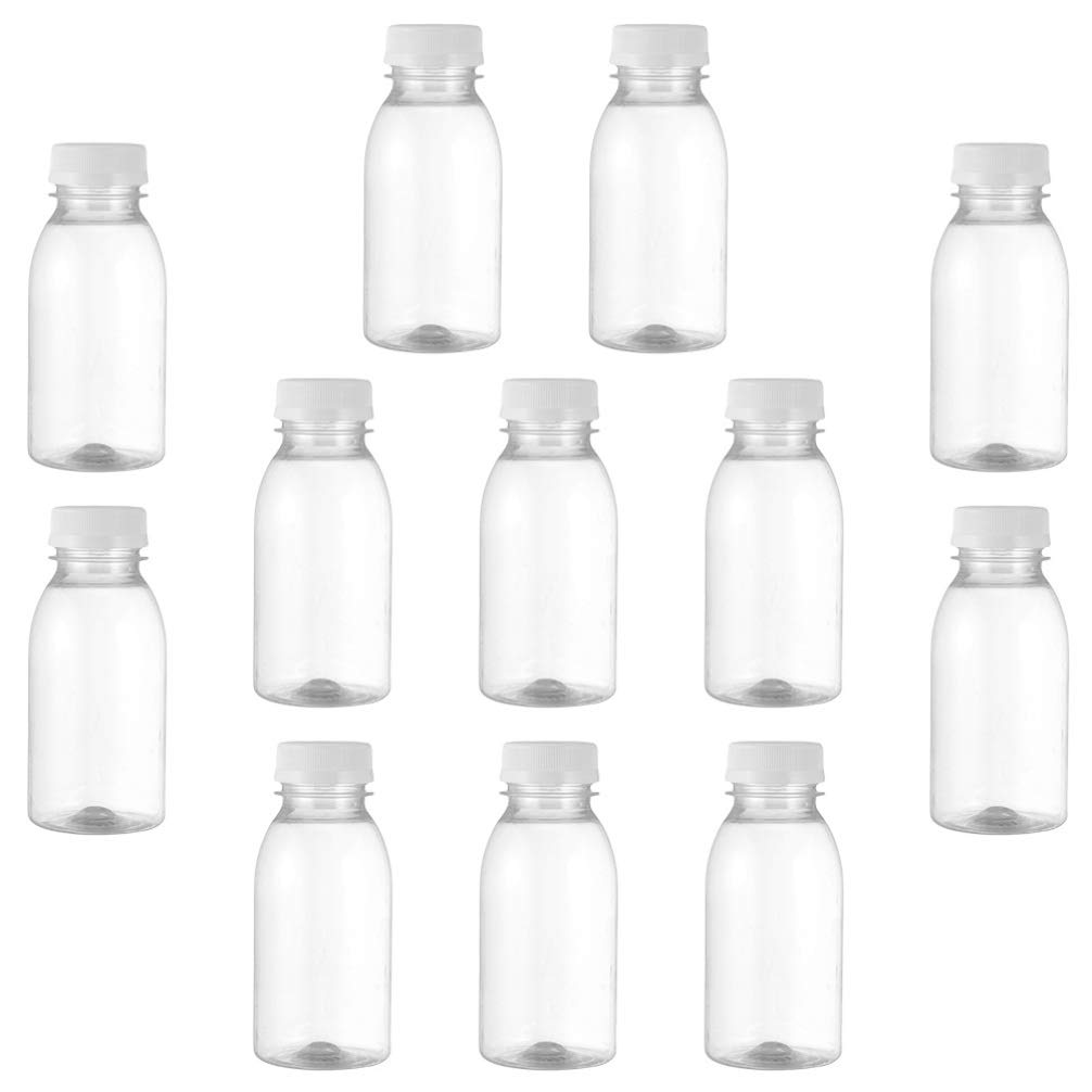 Hemoton 12-Pack Transparent Plastic Juice & Yogurt Bottles - BPA-Free Milk Containers, Beverage Storage for Smoothies, Pudding, Yogurt Drinks | Perfect for Home, Office, and Party Use