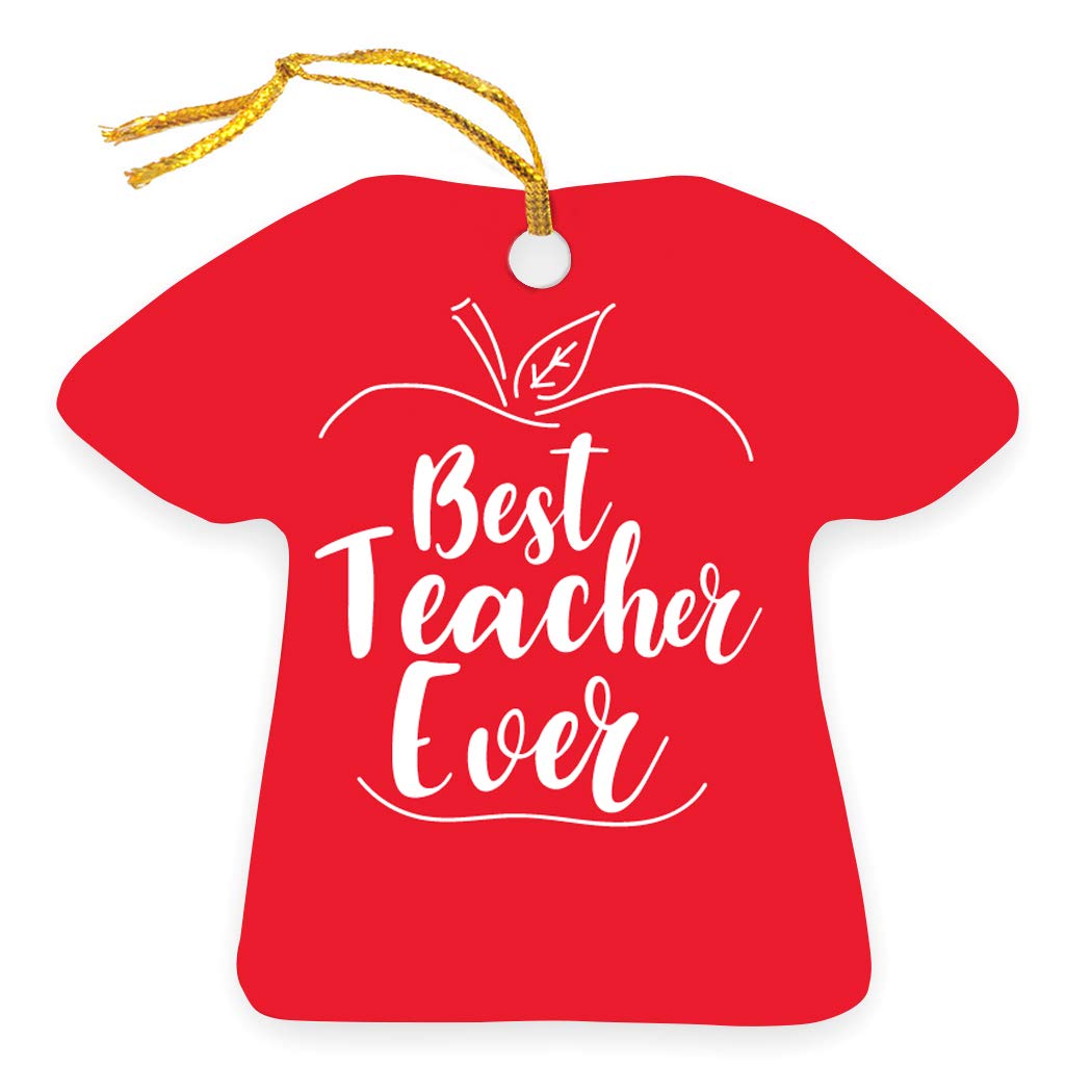 Best Teacher Ever Ornament - Heartfelt Red Apple Gift for Educators - Perfect for Teacher Appreciation, Christmas, Retirement & End of Year Gifts