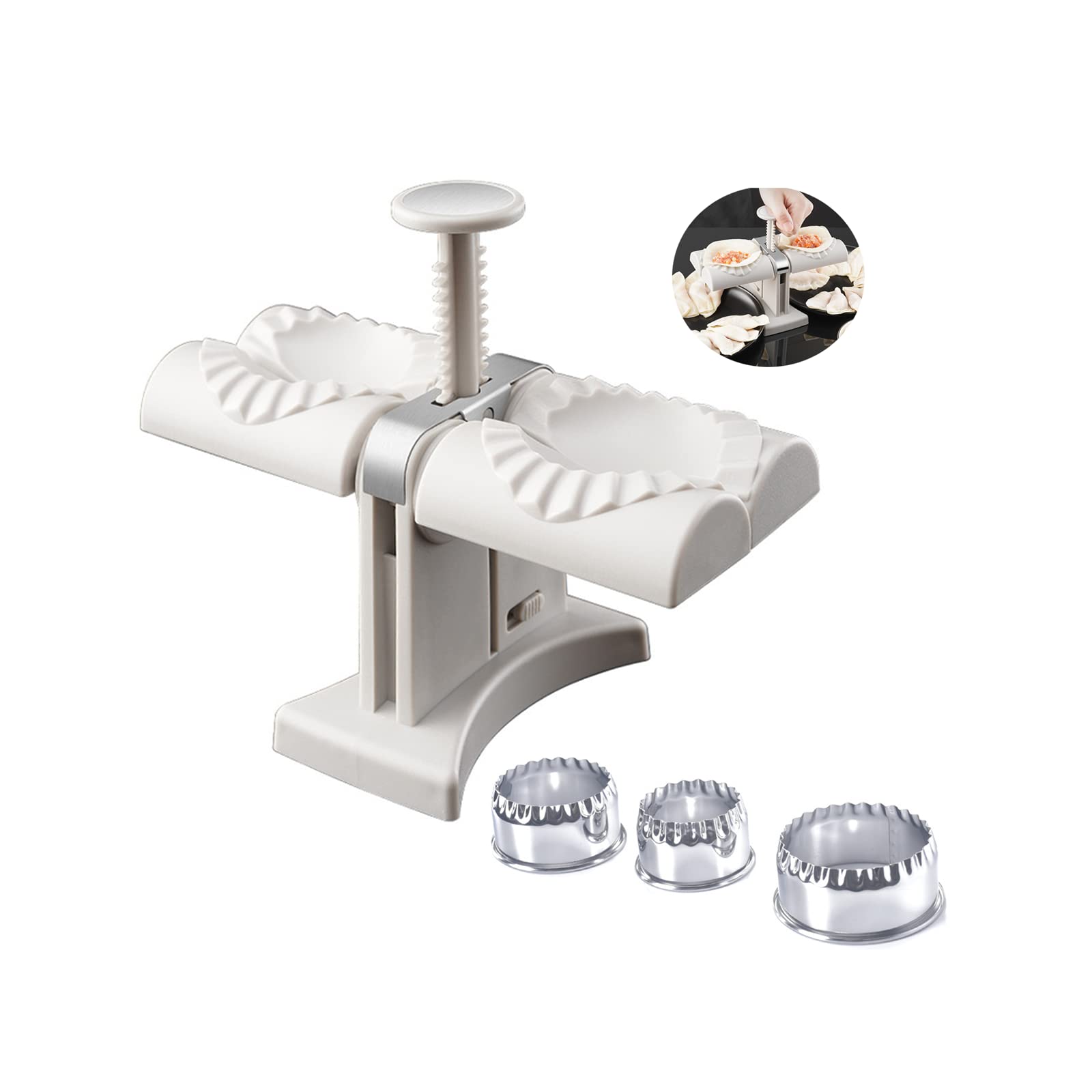 Premium Dumpling Maker Mold - Easy & Quick Dumpling Skin, Empanada, Wrapper Dough Cutter for Homemade Dumplings, Pastries & Pies | Perfect for Asian Cuisine, Family Cooking & Party Snacks