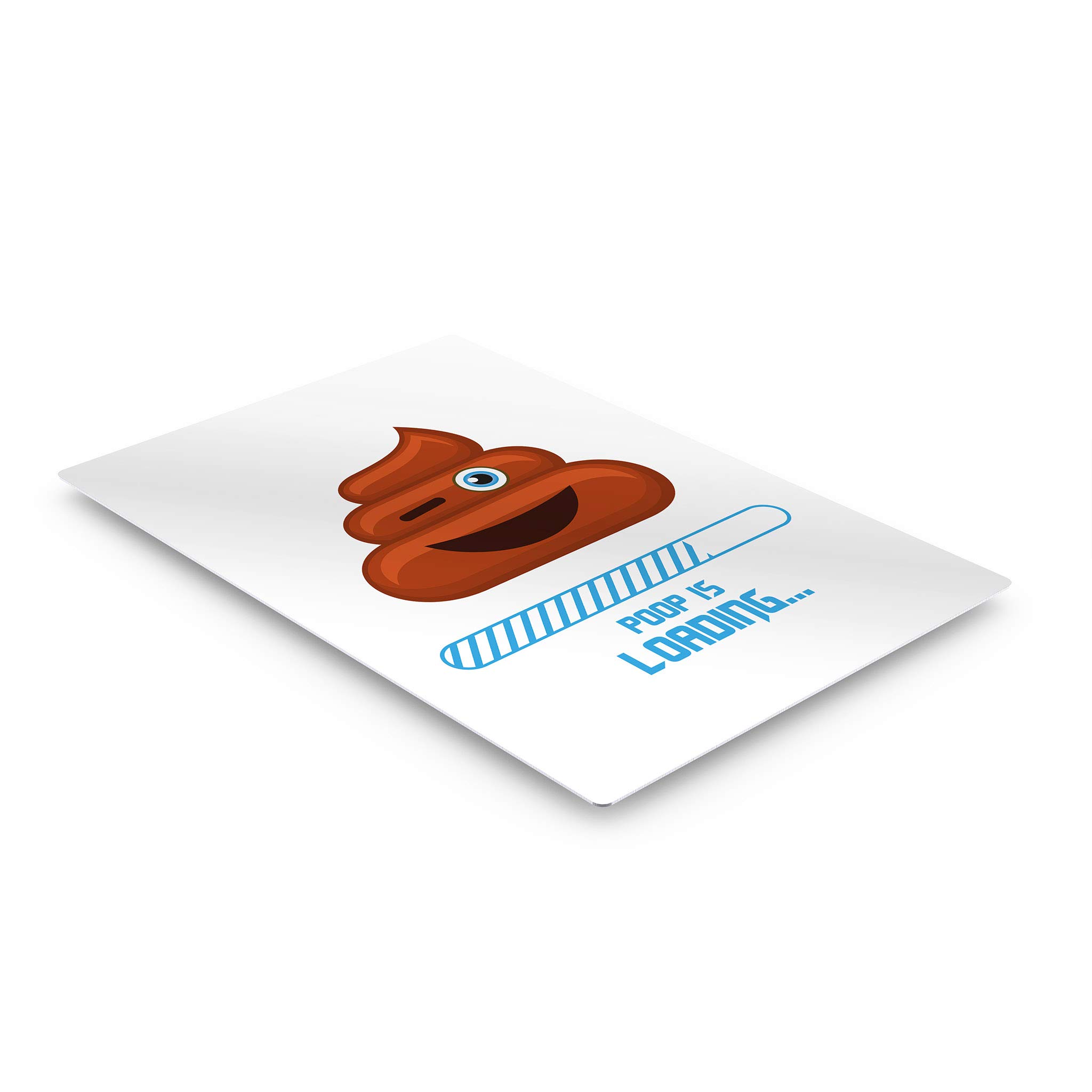 Funny Poop is Loading Bathroom Sign - Metal Wall Art Print for Kids & Adults - 12x8 Inches Ready to Hang - USA Made - Perfect for Bathroom Decor, Toilet Humor & Home Decoration - Great Gift Idea for Housewarming & Friends