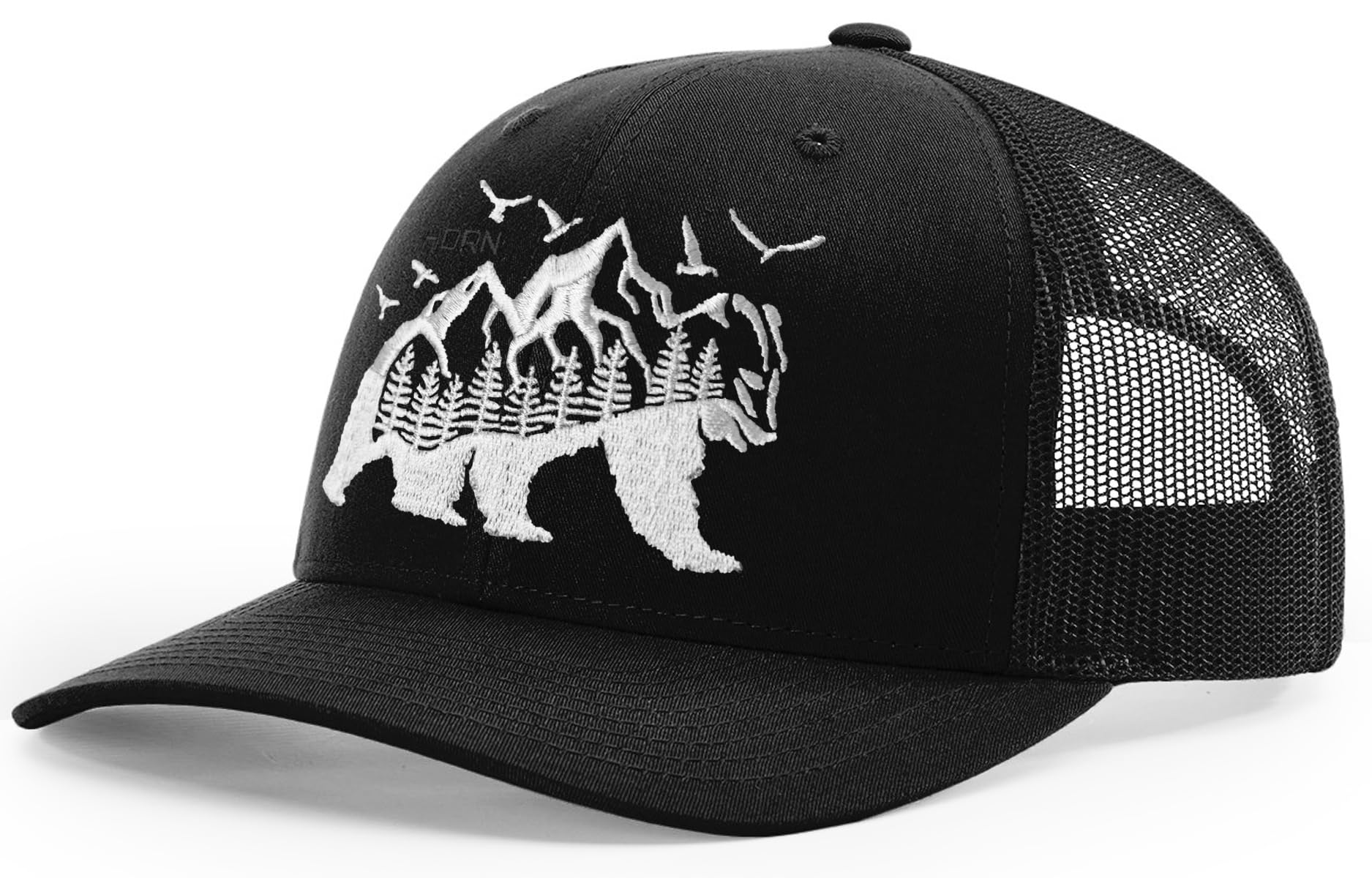 Trendy Trucker Hat with Bear Design - Adjustable Snapback for Men & Women - Perfect for Outdoor Activities, Hiking, and Casual Wear