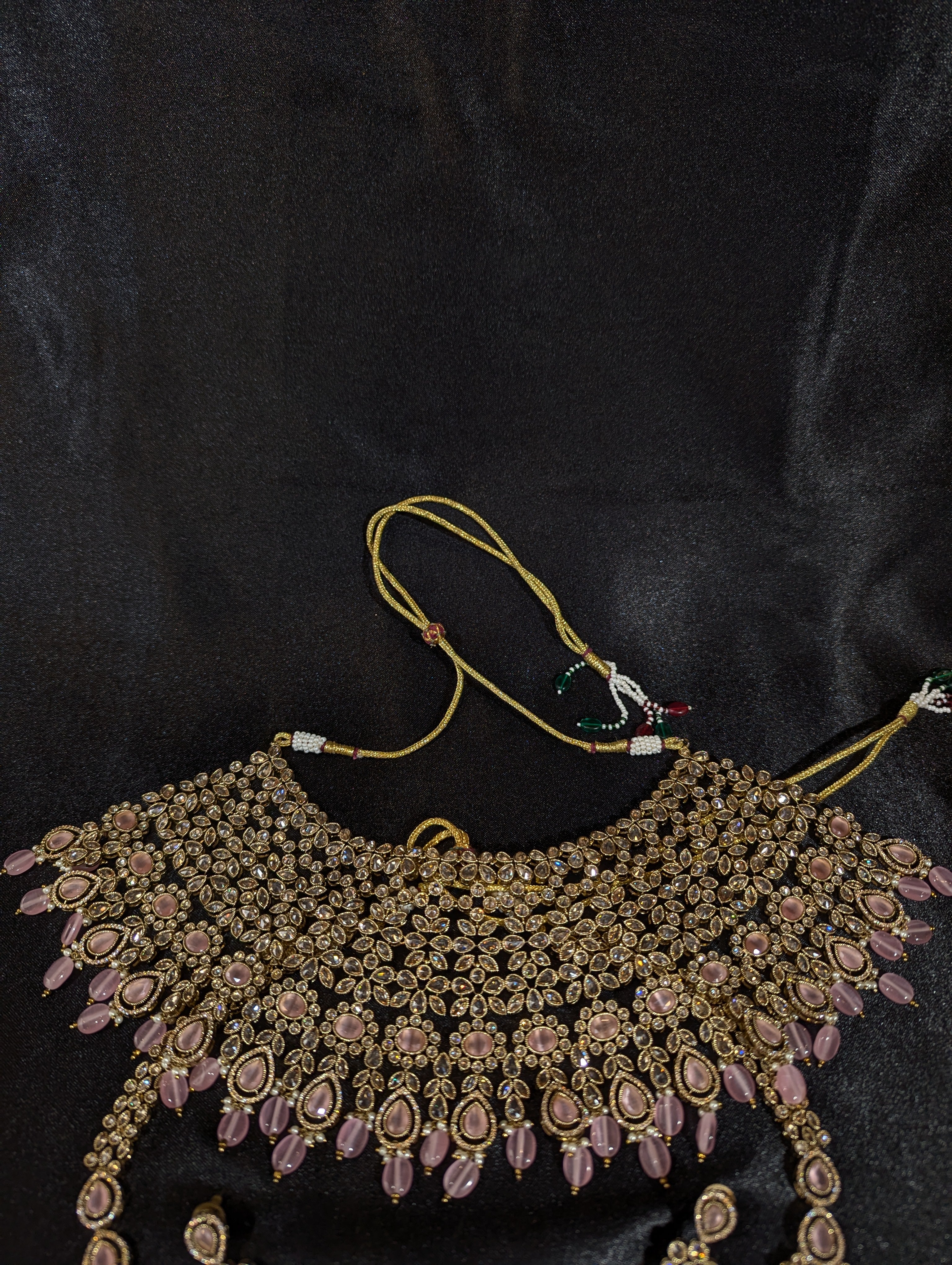 GIA Certified CZ & Polki Bridal Jewelry Set – Elegant Wedding Necklace, Earrings & Bracelet for Brides, Bridesmaids & Special Occasions
