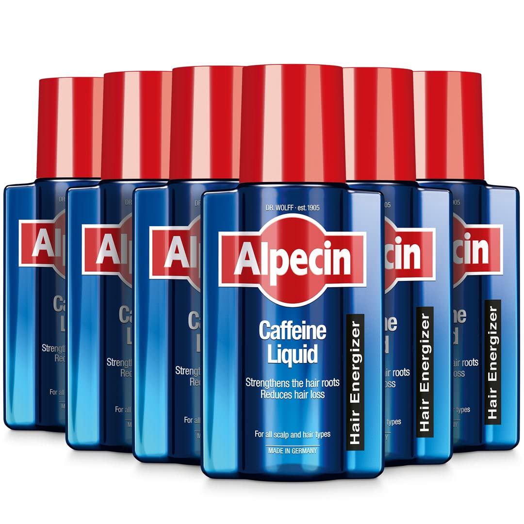Alpecin Caffeine Liquid Scalp Tonic 6x 200ml - Hair Growth Treatment for Men & Women | Prevents Hair Loss & Strengthens Hair Roots | Natural Hair Energizer & Vitalizer | Perfect for Thinning Hair & Daily Scalp Care