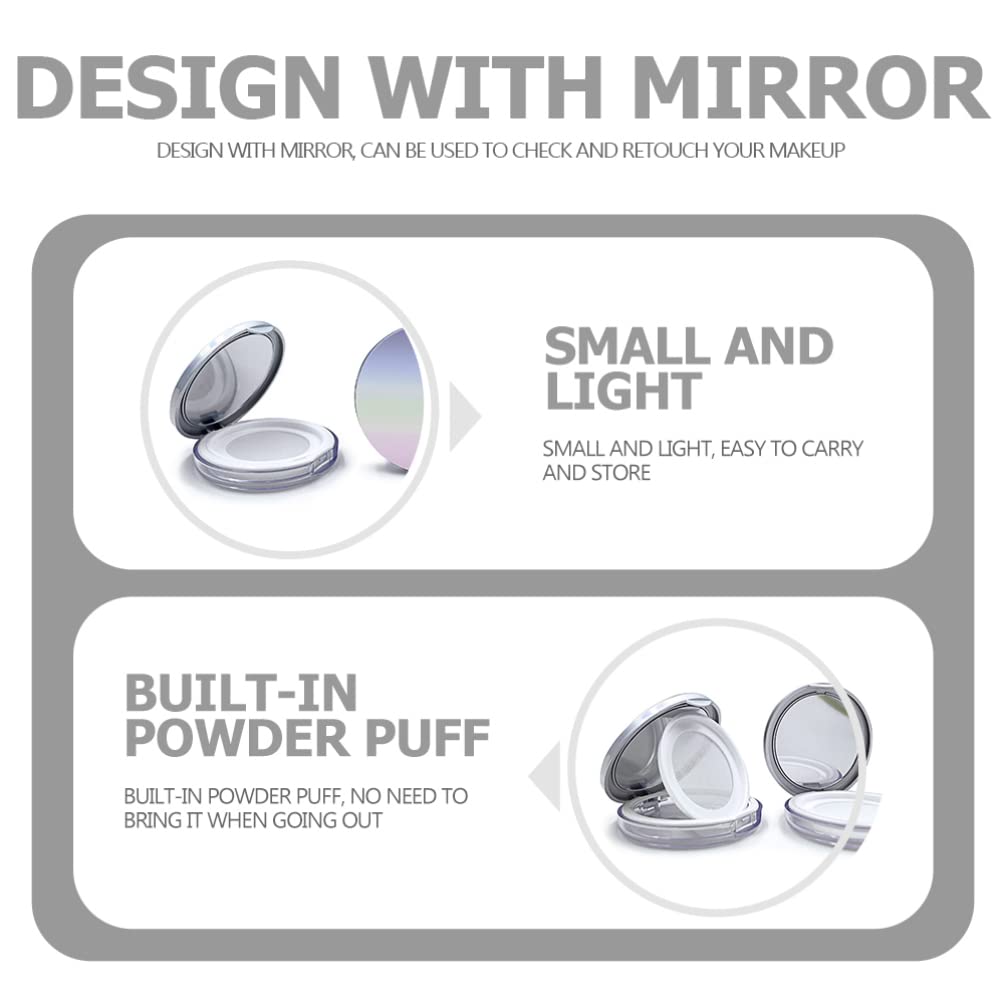 Minkissy 2-Piece Empty Powder Compact Case with Mirror & Velvet Puff - Portable Loose Powder Container for Makeup, Travel & Touch-Ups | Coffee Stir Sticks Included