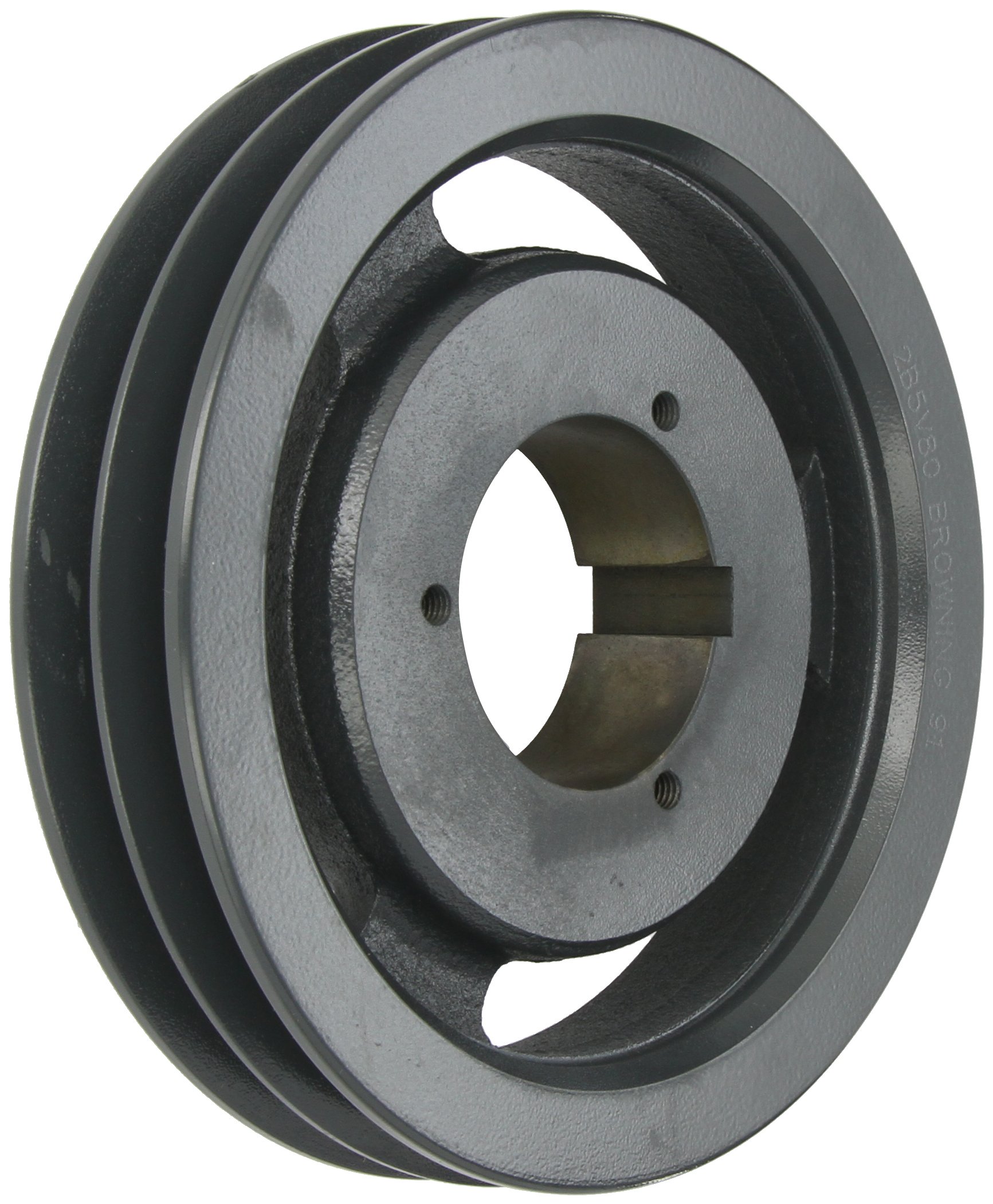 2B5V80 Split Taper Sheave - Cast Iron 2 Groove Pulley for A/B/5V Belts with B Bushing | Heavy Duty Industrial Power Transmission for Conveyors & Machinery