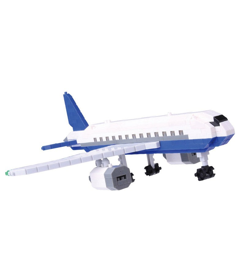 Nanoblock NBM 013 Airplane Building Blocks Set - Mini Model Kit for Kids & Adults - Perfect for Travel, Office Desk Decor & STEM Education