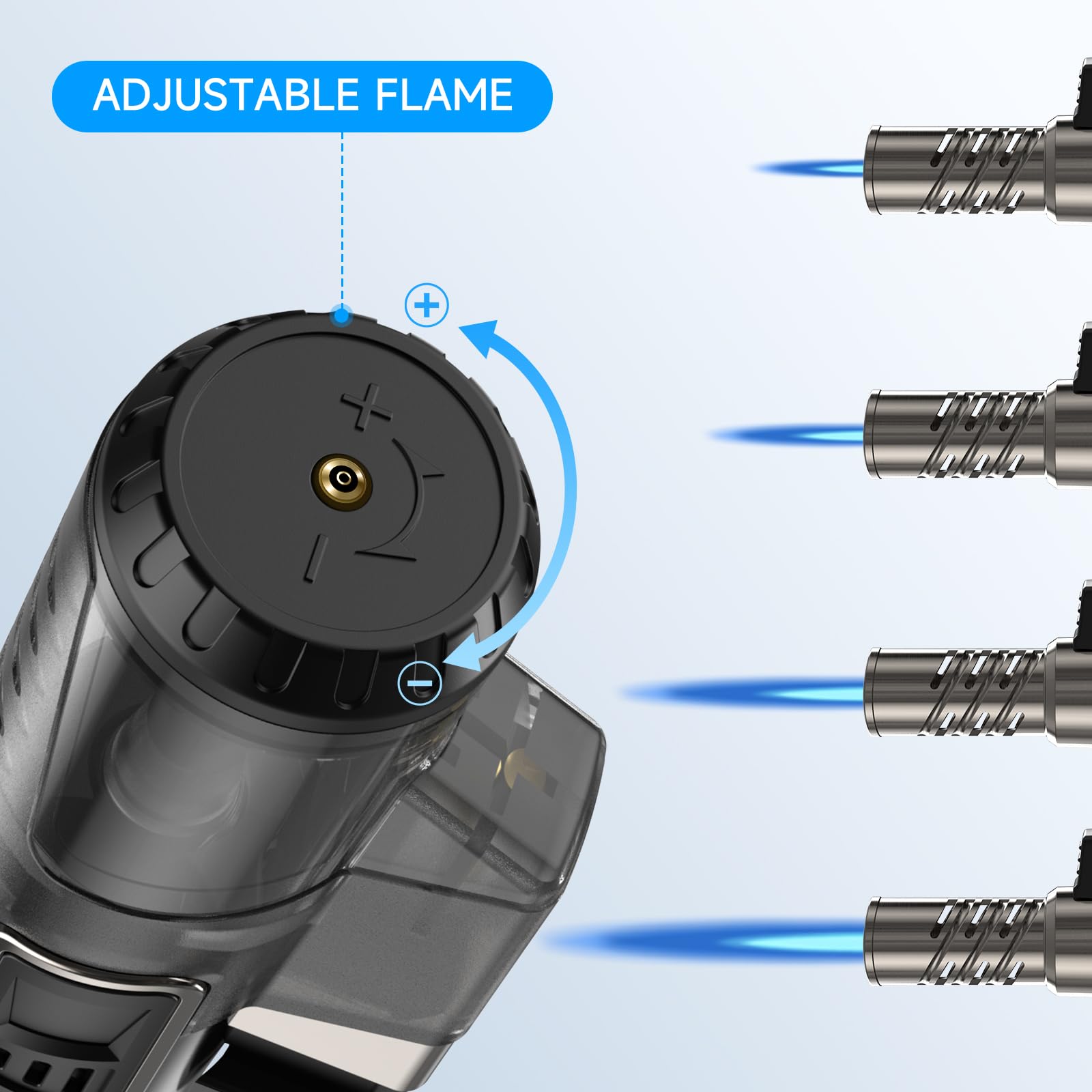 2 Pack Windproof Refillable Butane Torch Lighters - Adjustable Jet Flame for Candles, BBQ, Grill, Camping & Fireworks | Perfect for Outdoor Cooking, DIY Projects & Survival Kits (Empty/No Fuel)
