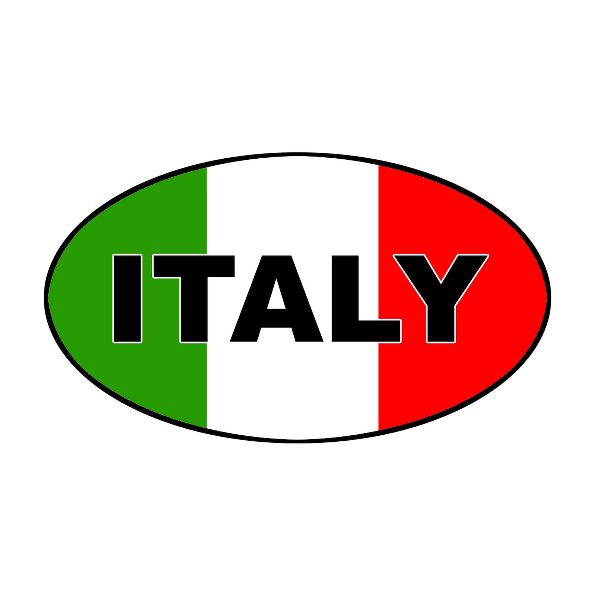 Premium Italy Flag Oval & Square Bumper Sticker - Durable Car Decal for Vehicles, Laptops, Windows | Show Your Italian Pride with High-Quality Vinyl Decals