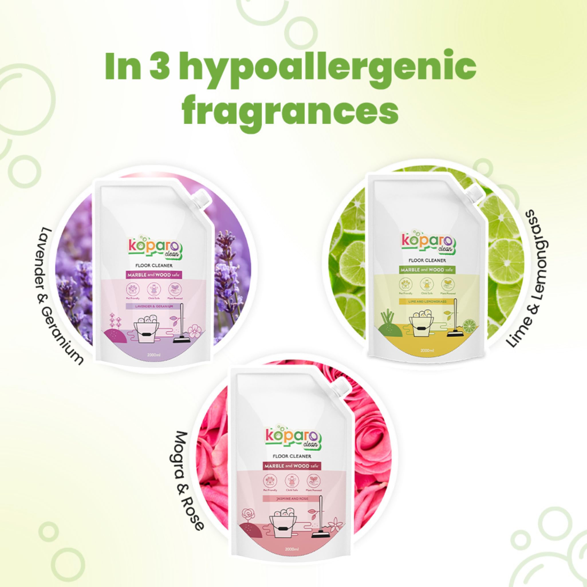 Koparo Natural Disinfectant Floor Cleaner Liquid - 2 Litres | Lime & Lemongrass Scent | Safe for Tile, Marble & Hardwood Floors | Eco-Friendly, Organic & Non-Toxic | Skin Safe, Baby & Pet Friendly | Perfect for Kitchens, Bathrooms & High-Traffic Areas