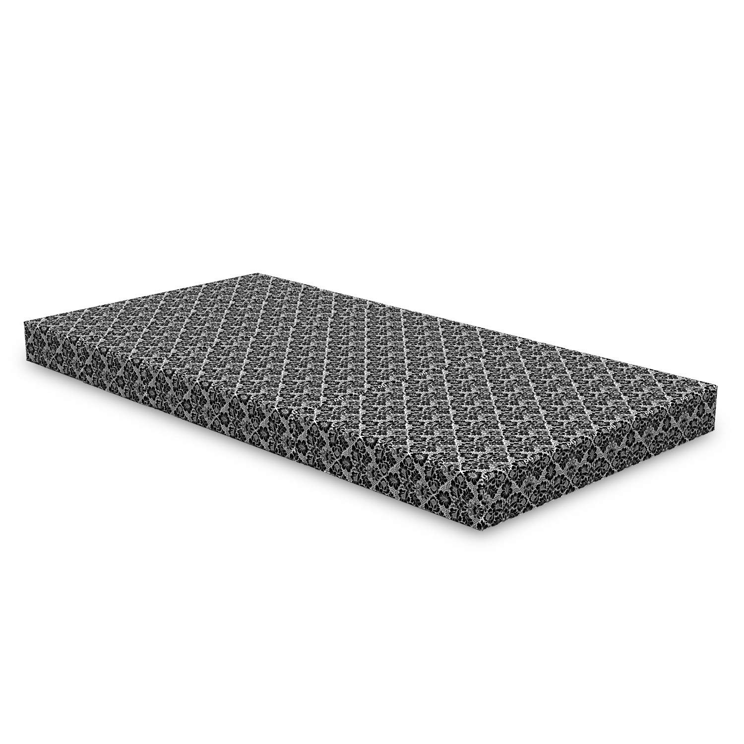 Ambesonne Victorian Foldable Mattress - Antique Floral Swirls Design, 74.8