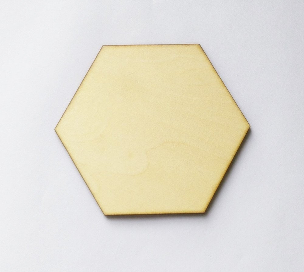 50PCS Unfinished Wooden Hexagon Tags - 1.0