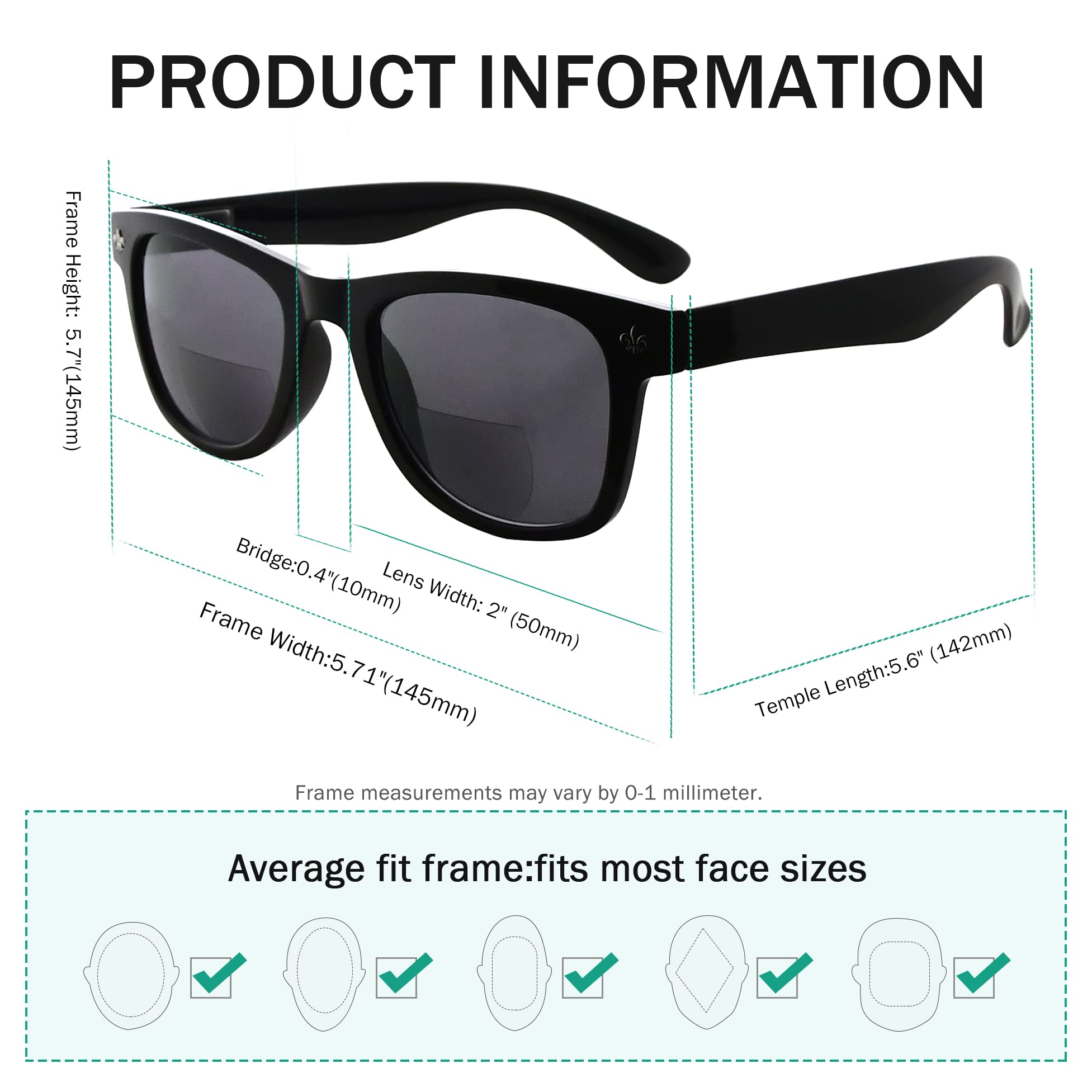 Eyekepper Classic Bifocal Sunglasses for Women - 5 Pack Multipurpose Reading & Distance Vision - Perfect for Driving, Reading, and Outdoor Activities