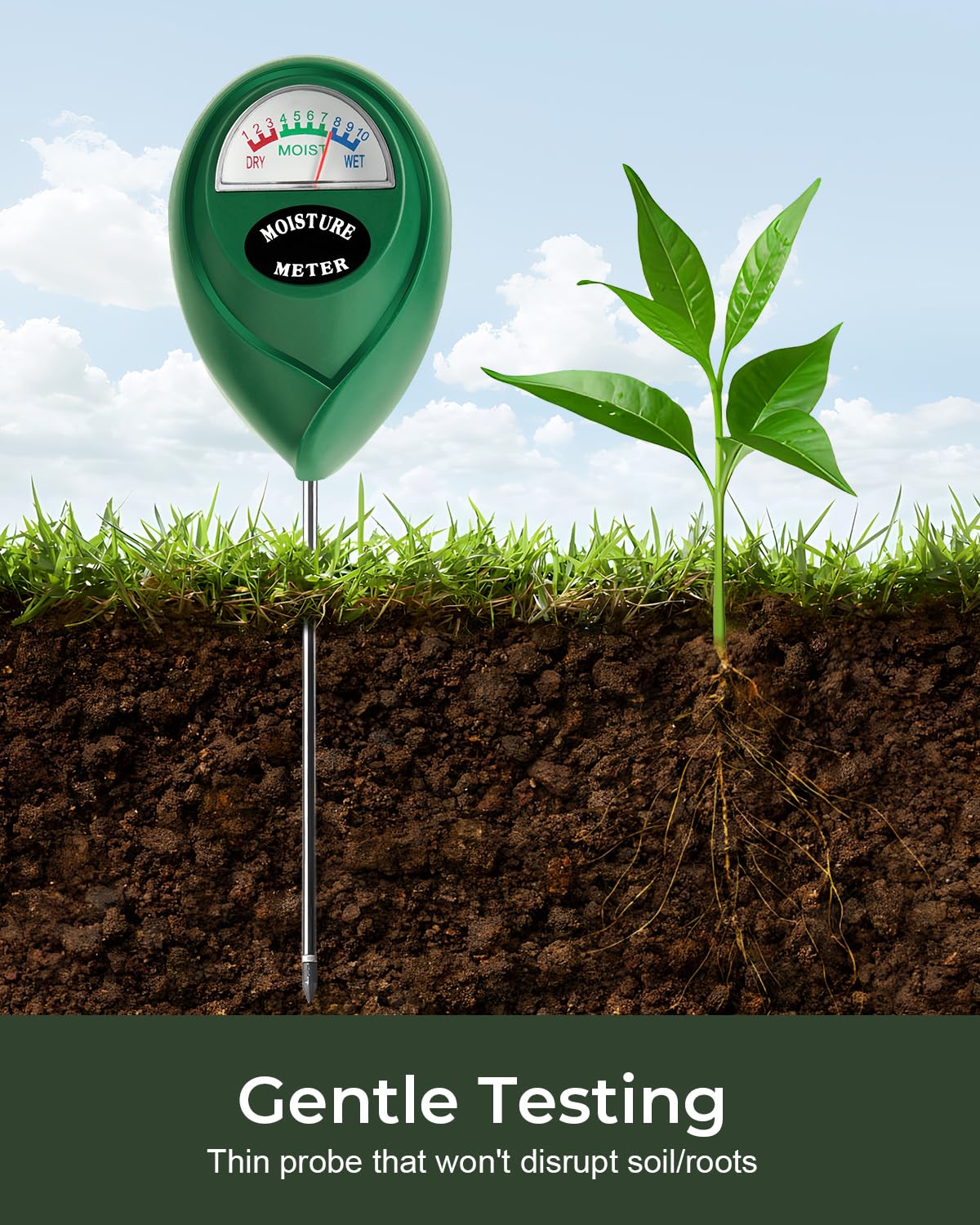 **Soil Moisture Meter for Plants - Digital Soil Tester for Garden, Lawn, Potted Plants - Indoor & Outdoor Plant Water Monitor - No Battery Needed (Perfect Gardening Gift for Plant Lovers, Ideal for Home, Office & Greenhouse Use)**